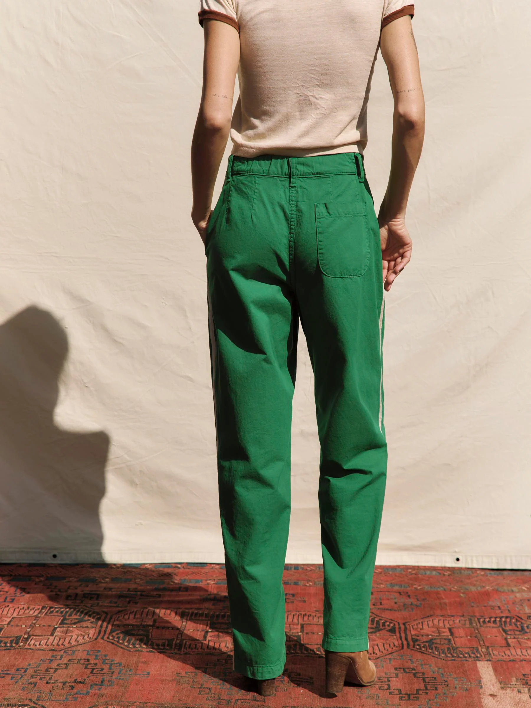 baker striped trouser in kelly green - Image 7