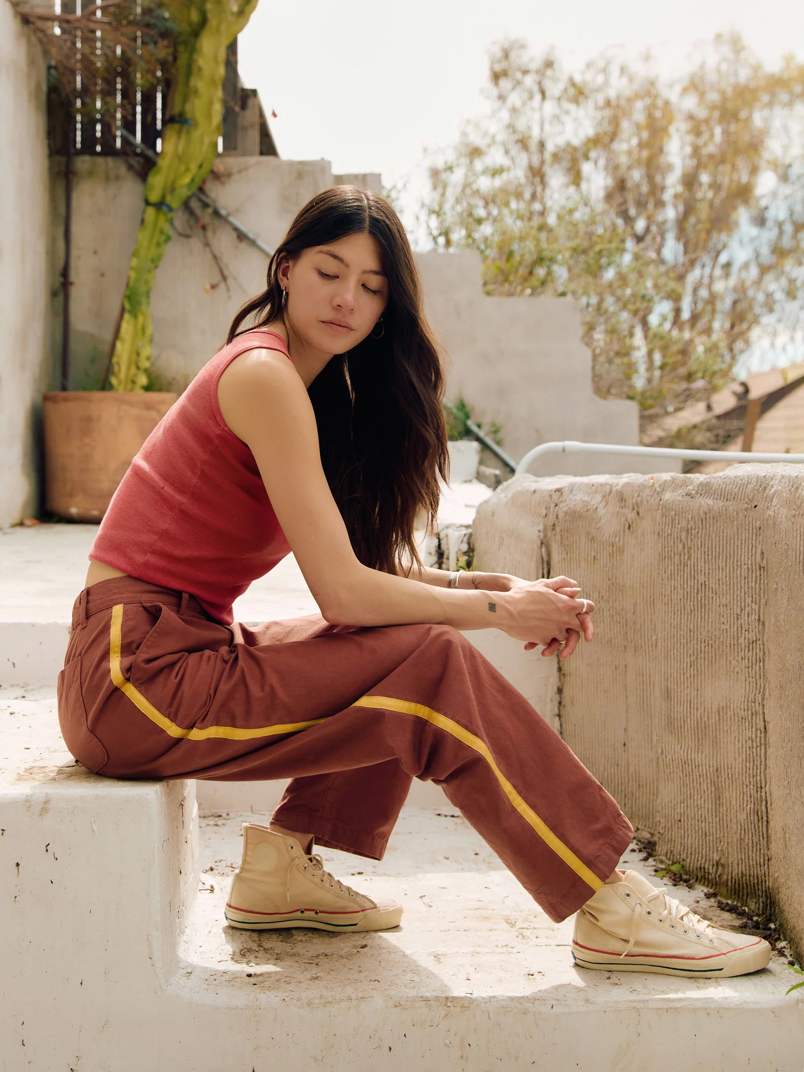 baker striped trouser in terra - Image 3