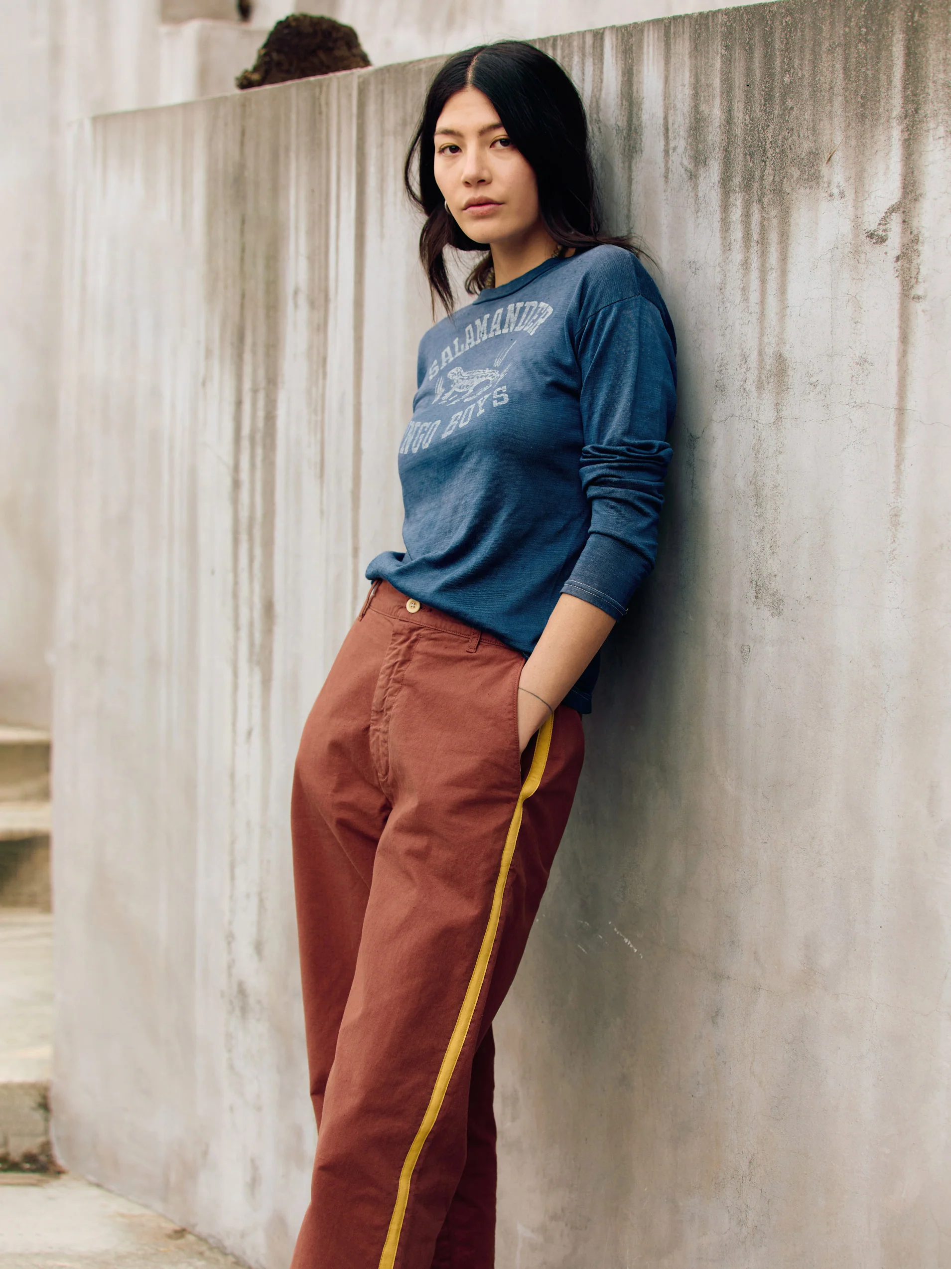 baker striped trouser in terra - Image 4