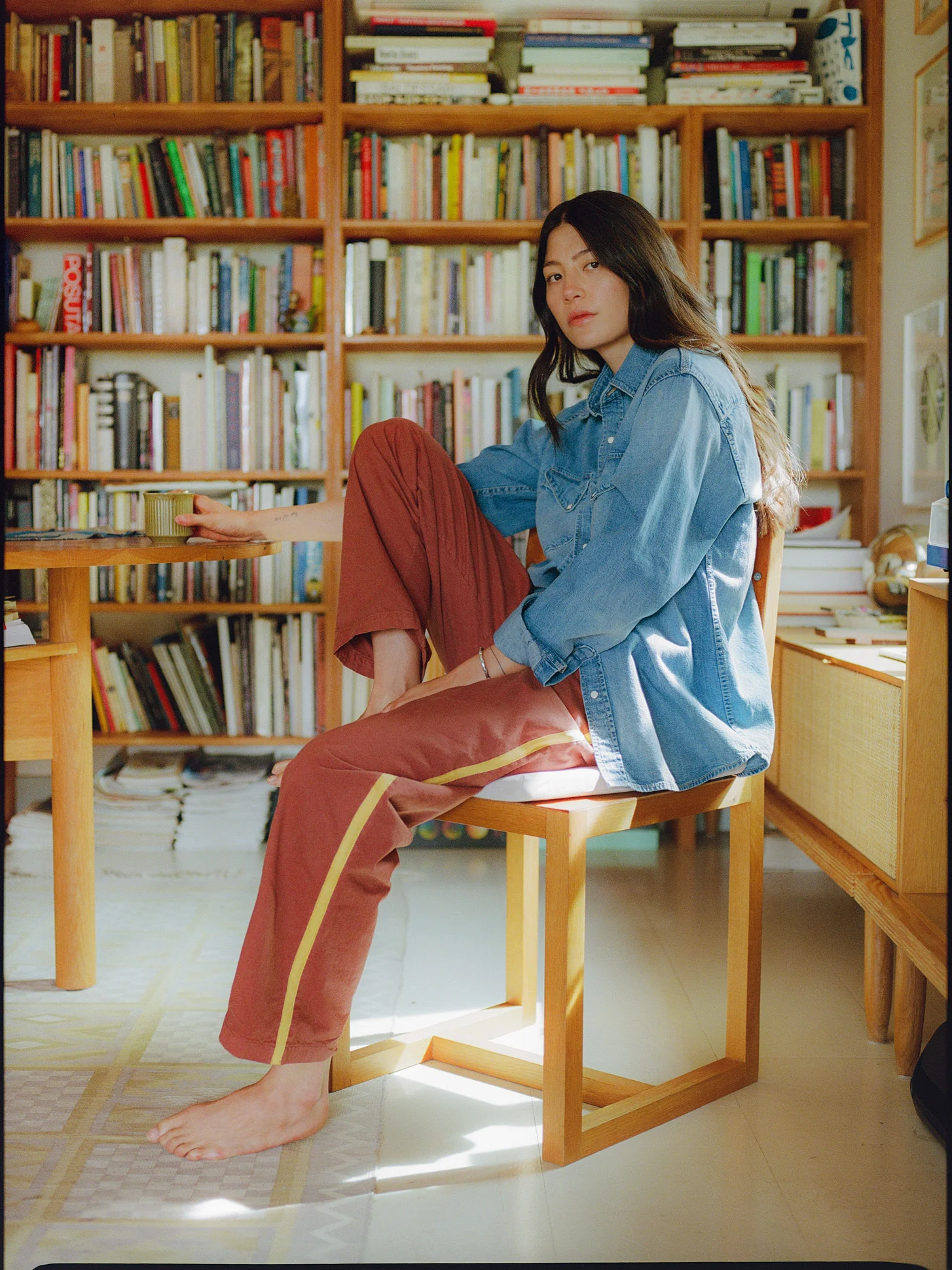 baker striped trouser in terra - Image 7
