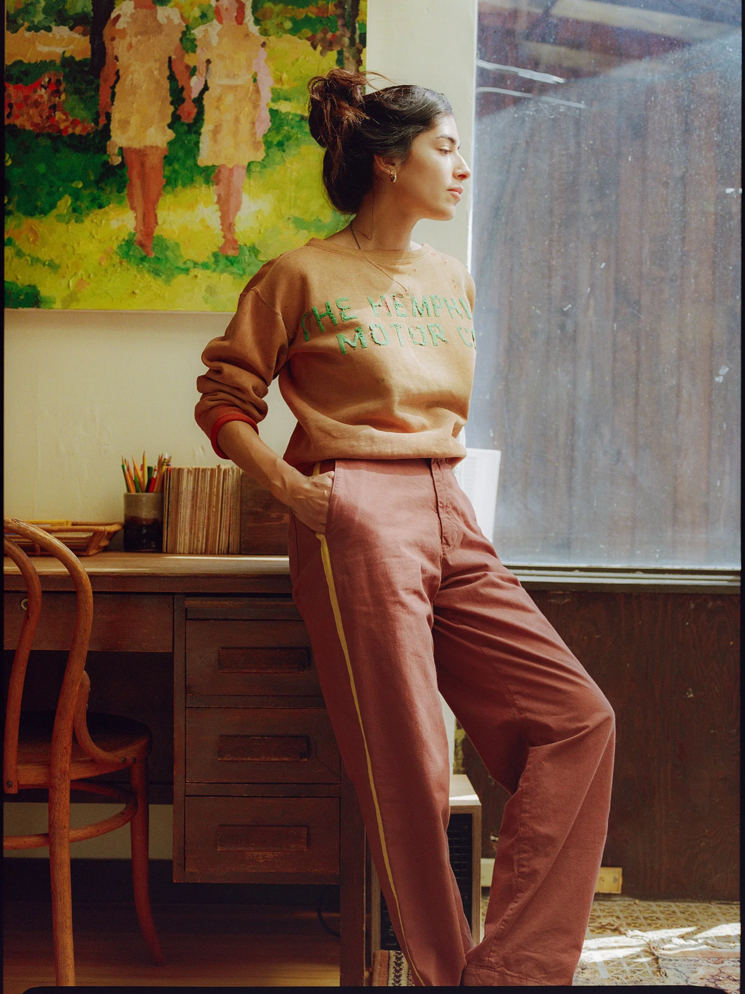baker striped trouser in terra - Image 8