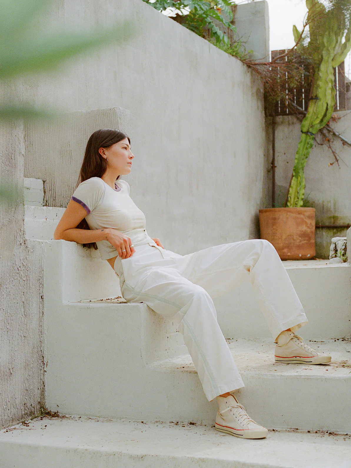 baker striped trouser in white - Image 3