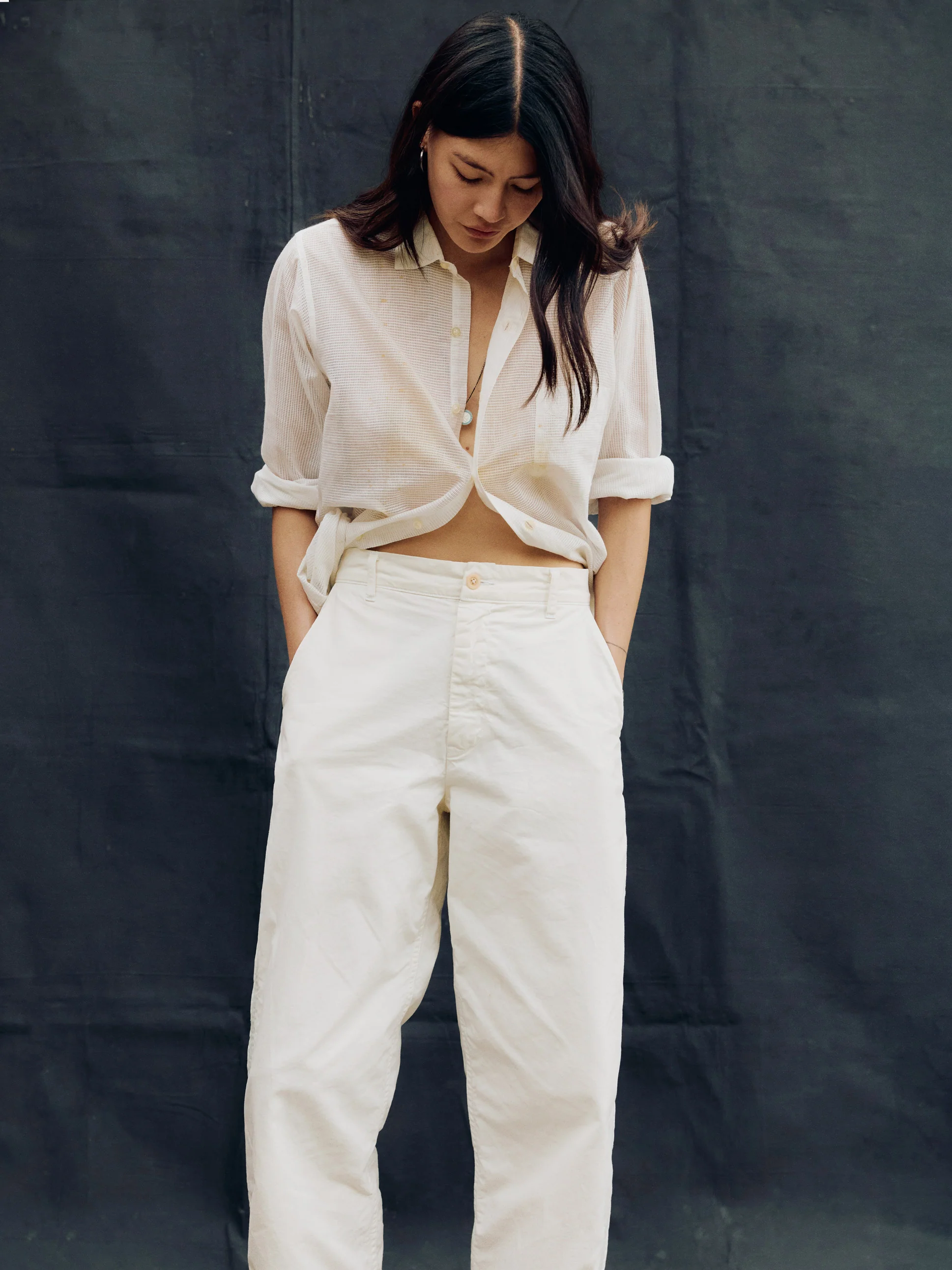 baker striped trouser in white - Image 6