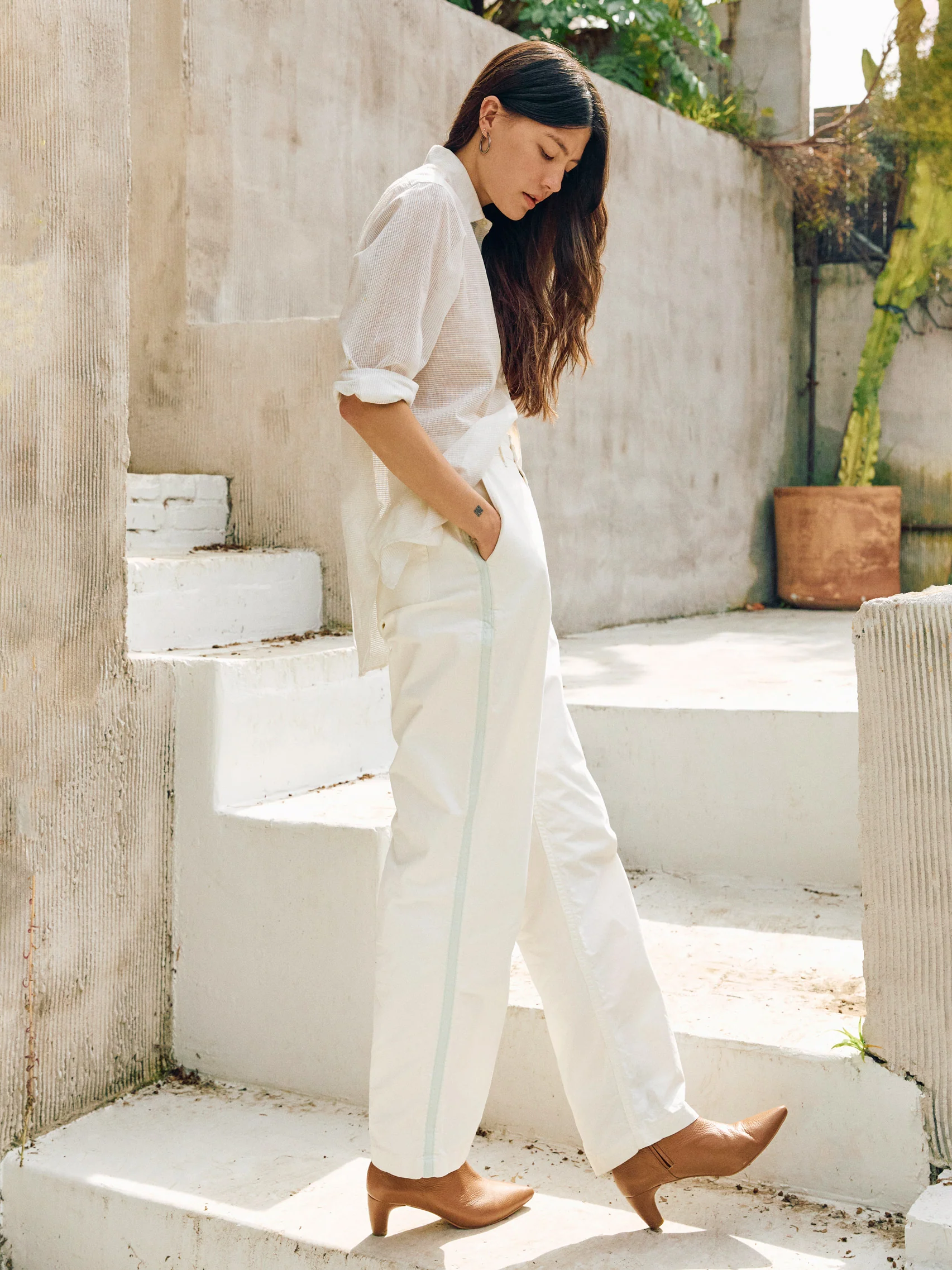 baker striped trouser in white - Image 7