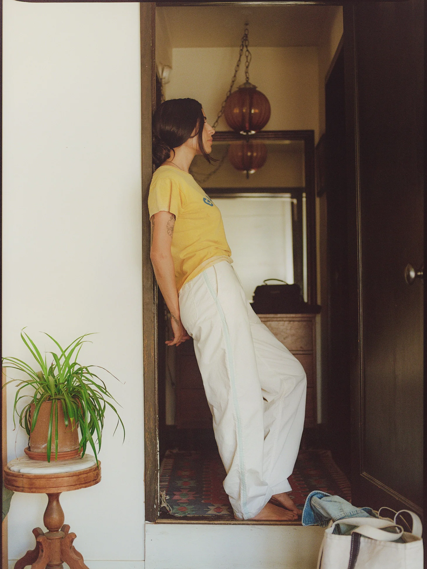 baker striped trouser in white - Image 9