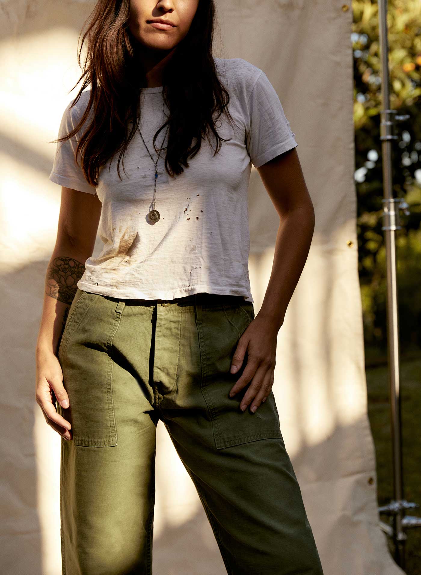 blake military trouser in olive - Image 7