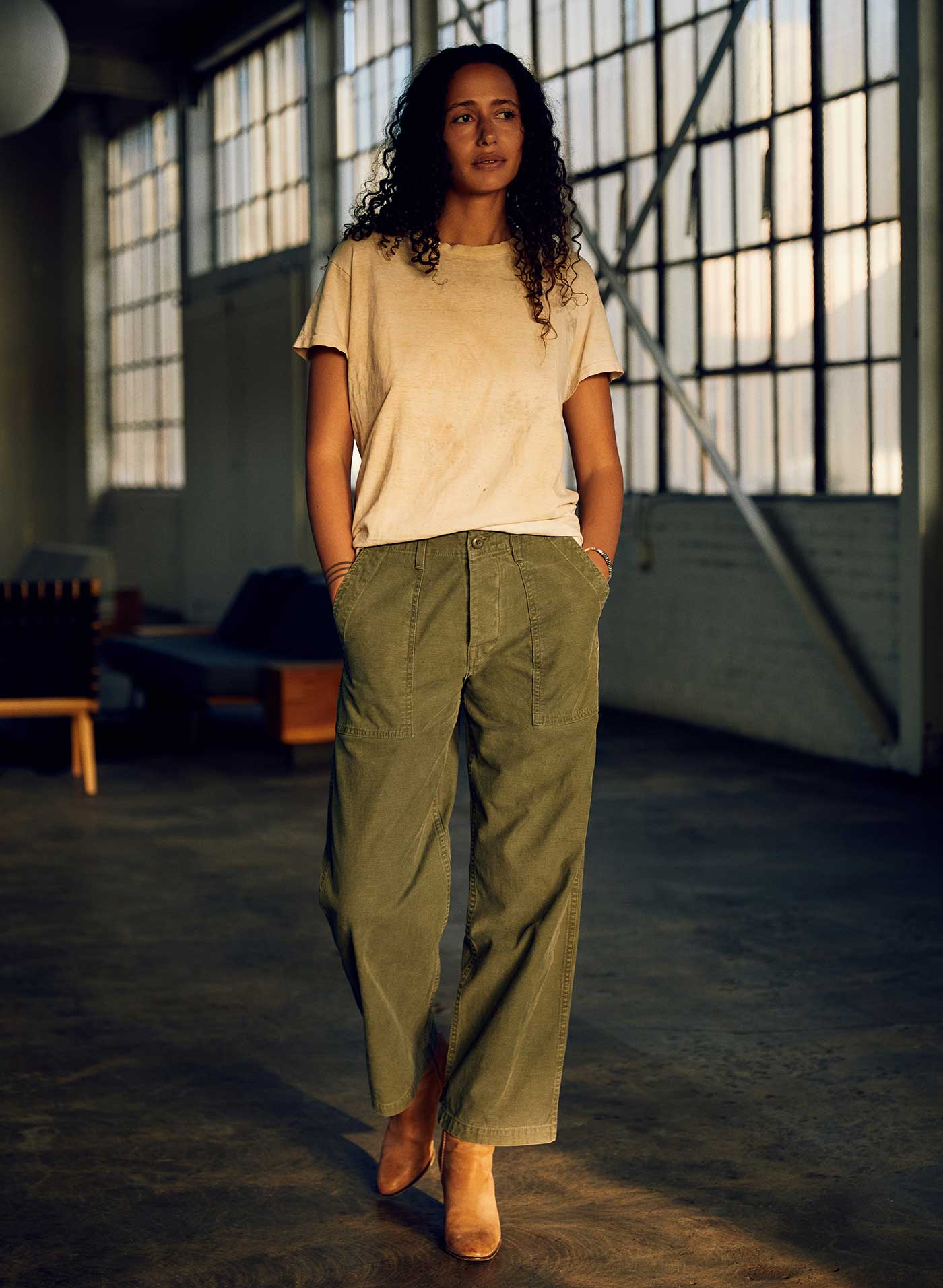 blake military trouser in olive - Image 8
