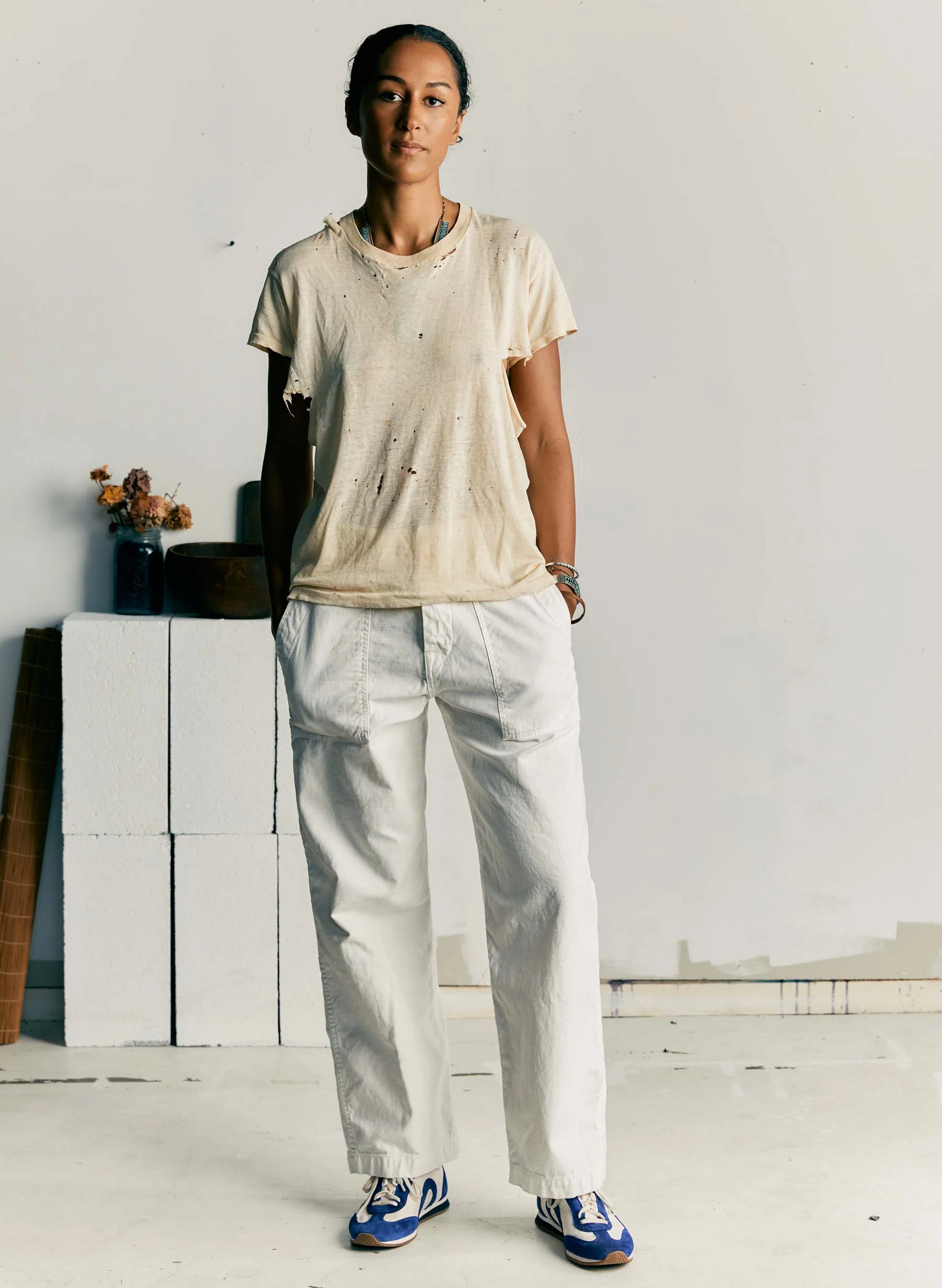 blake military trouser in white - Image 4