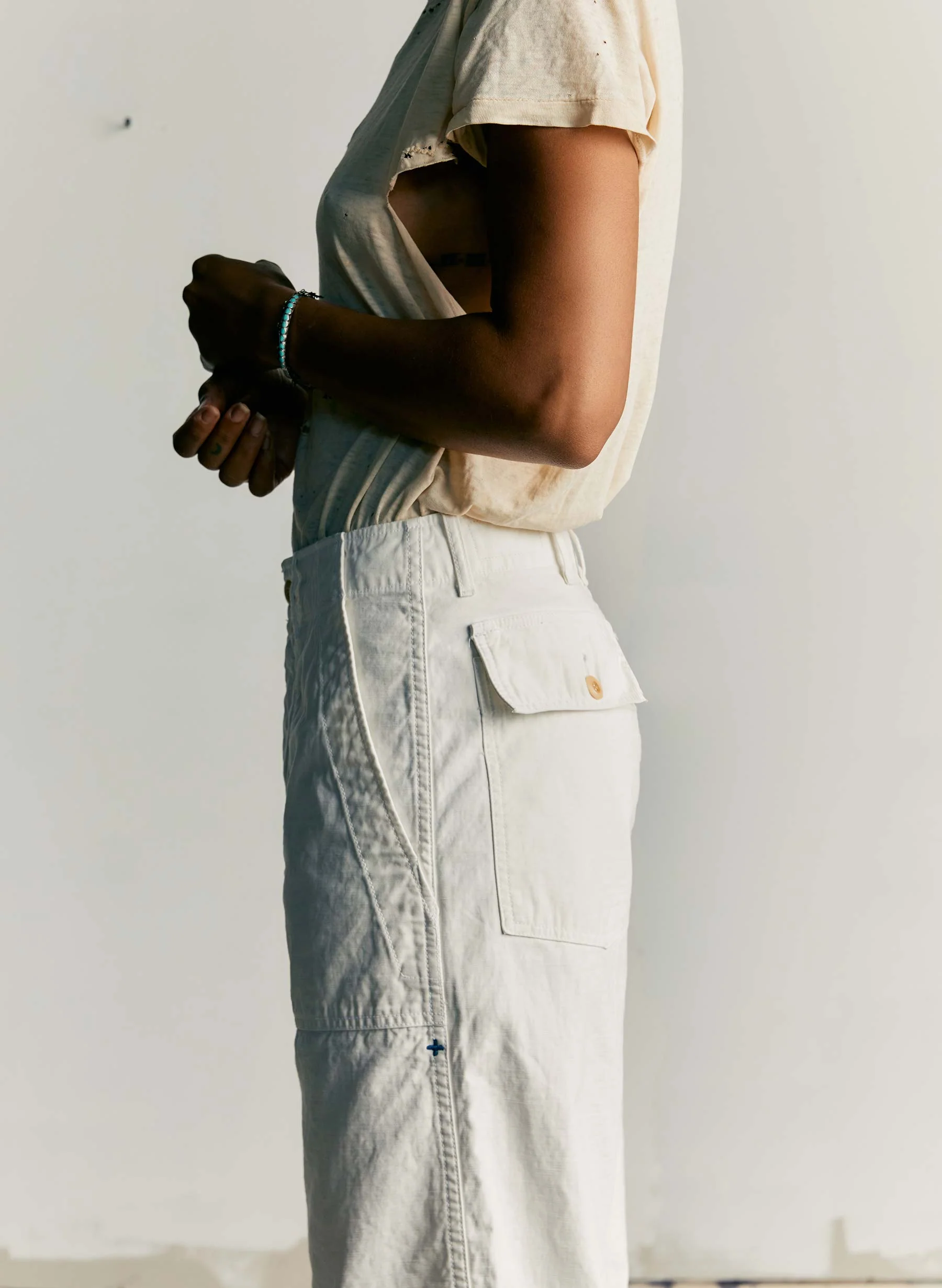blake military trouser in white - Image 6