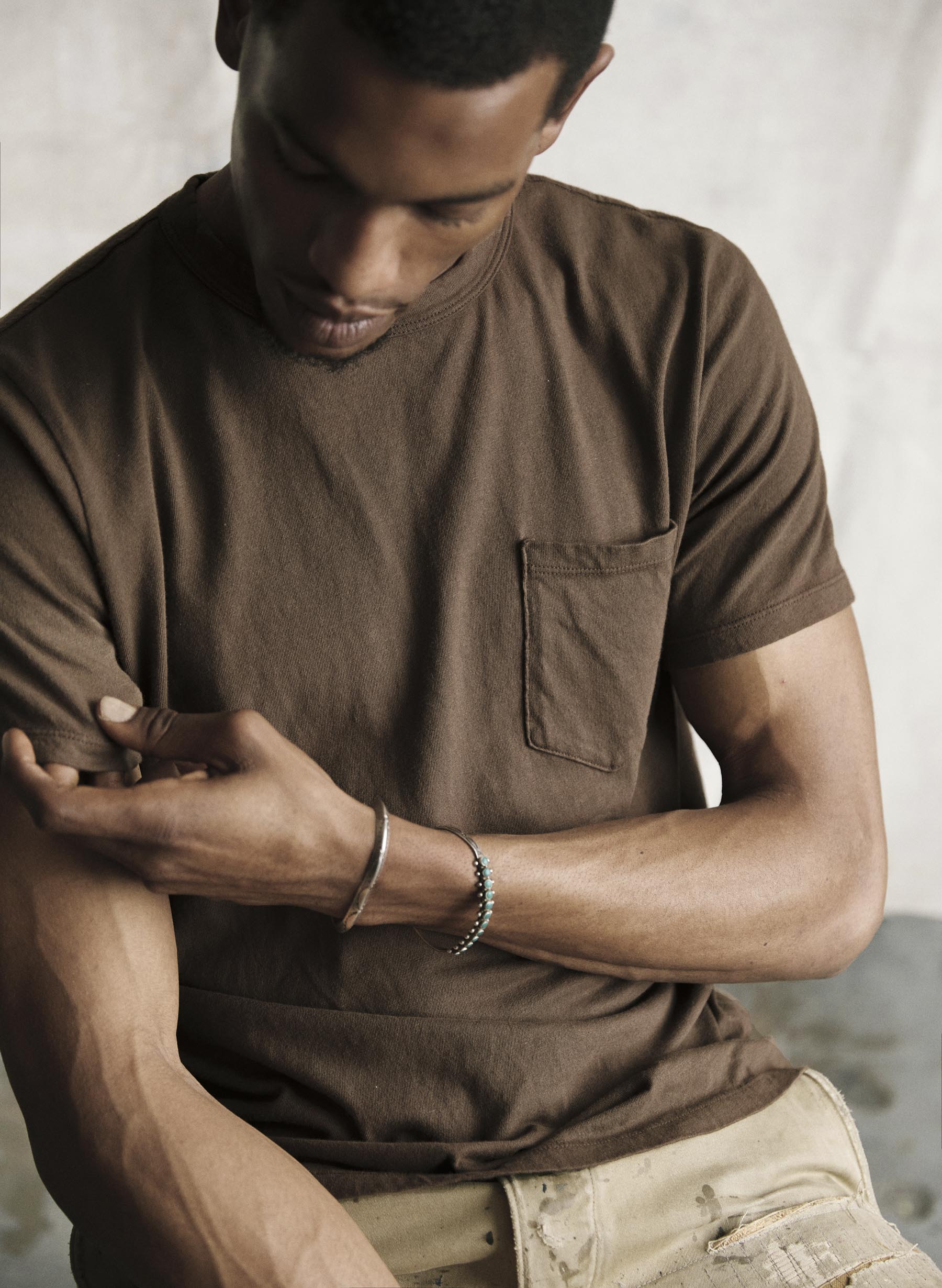 brown knit pocket tee - Image 3