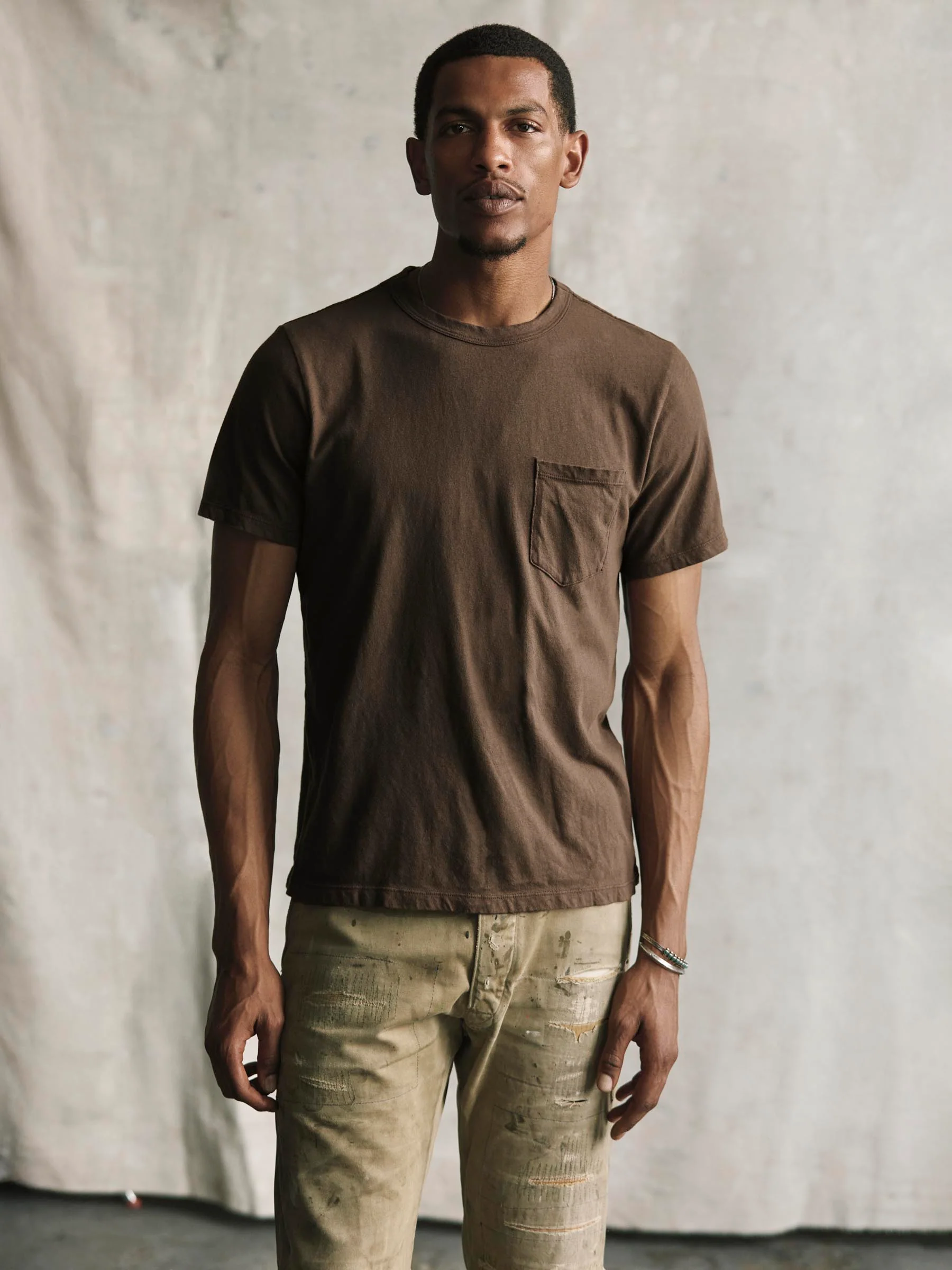brown knit pocket tee - Image 7