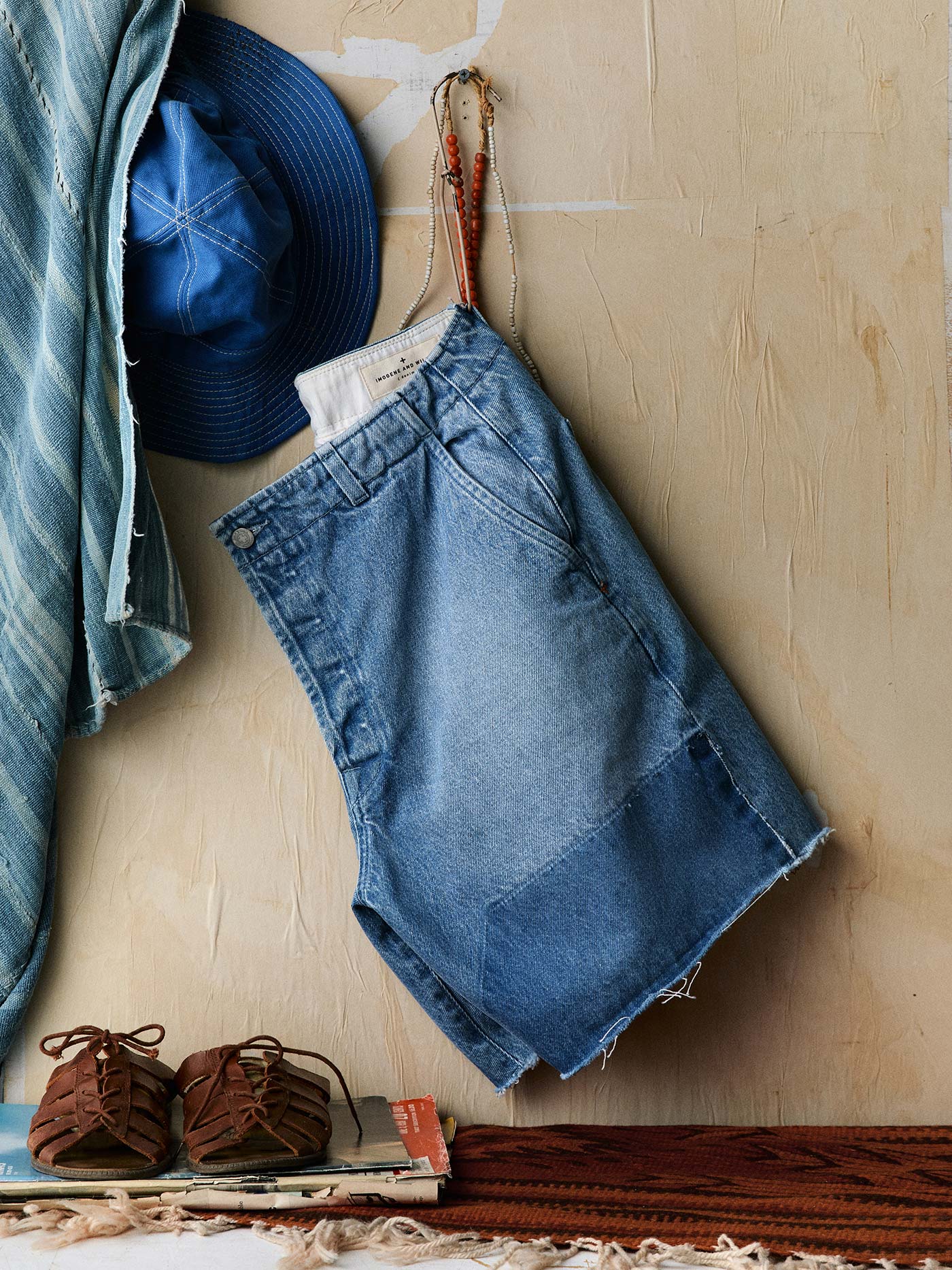 clarke washed denim cutoff short - Image 4