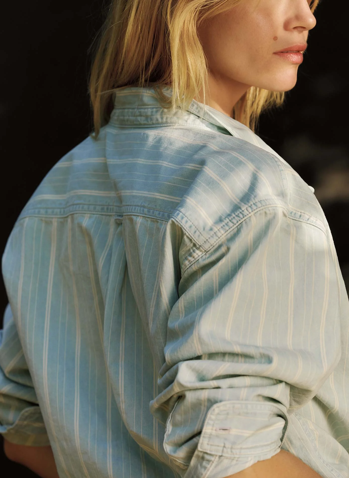 clyde striped denim button up - Image 10