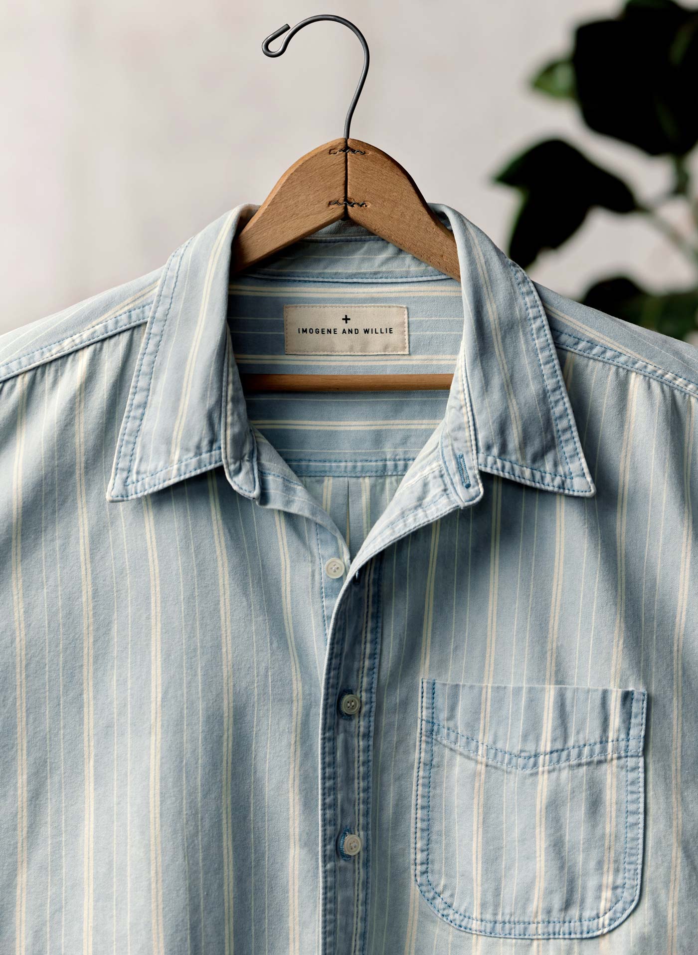clyde striped denim button up - Image 3