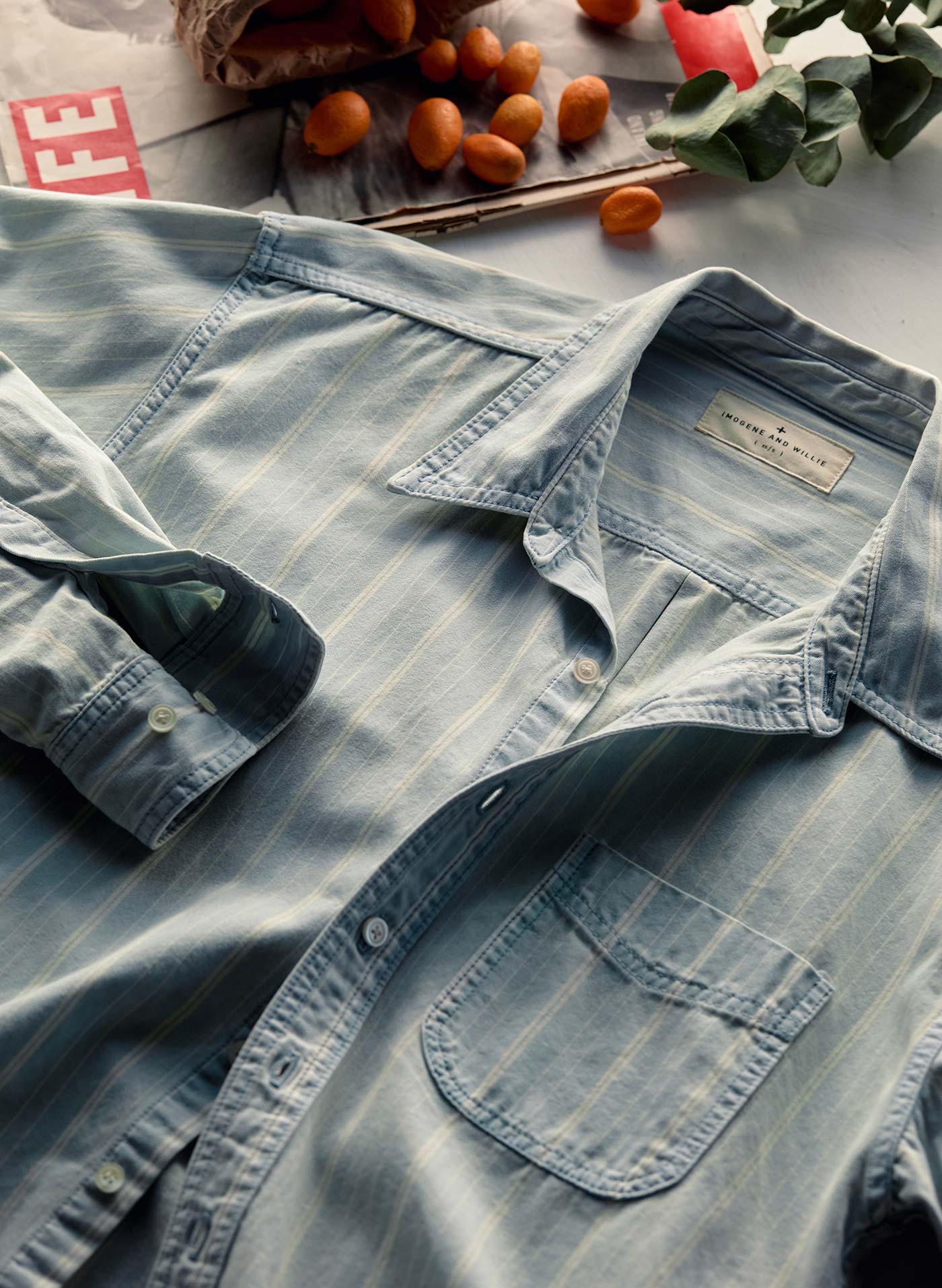 clyde striped denim button up - Image 9