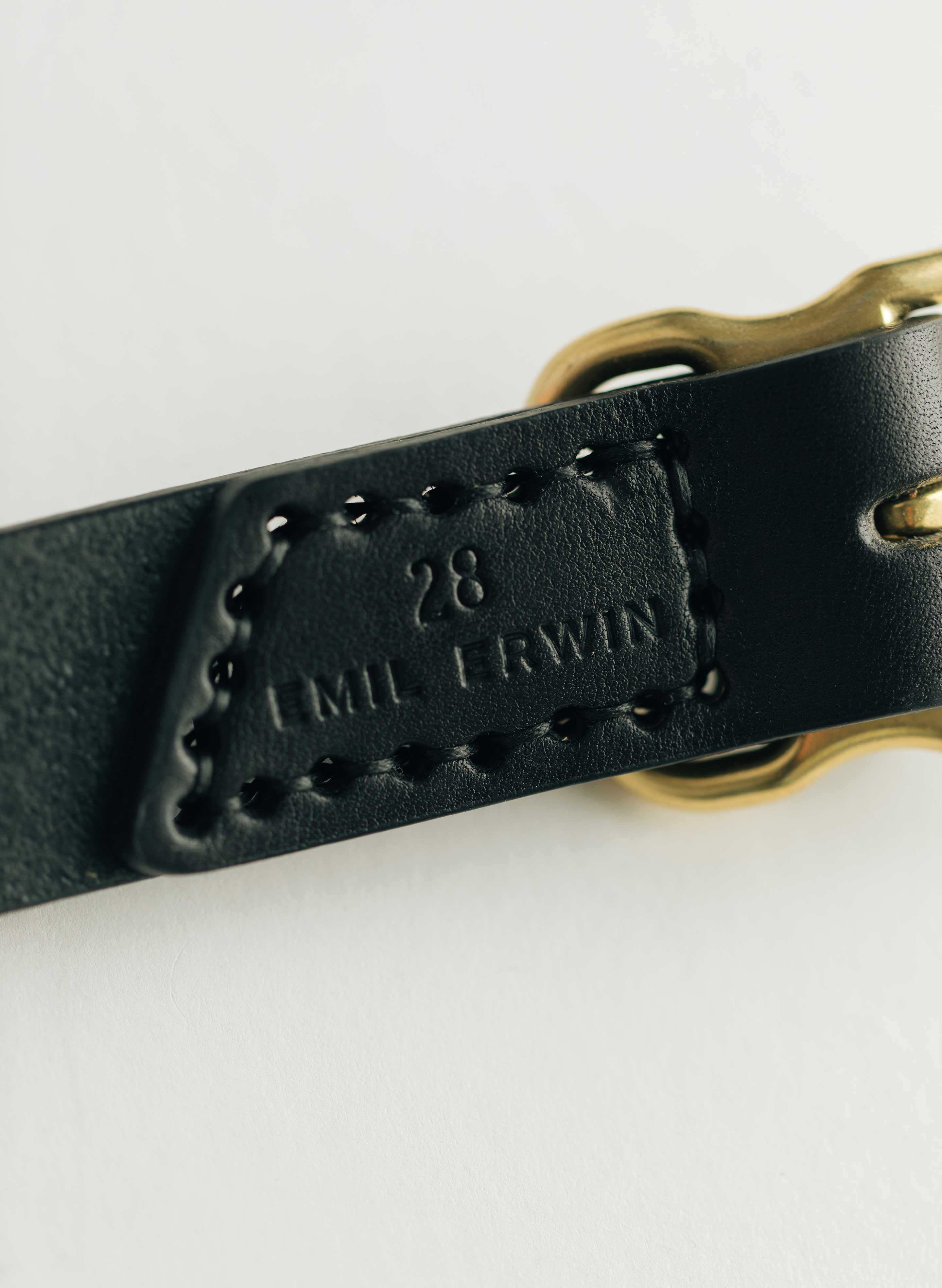 emil erwin narrow signature belt in black - Image 6