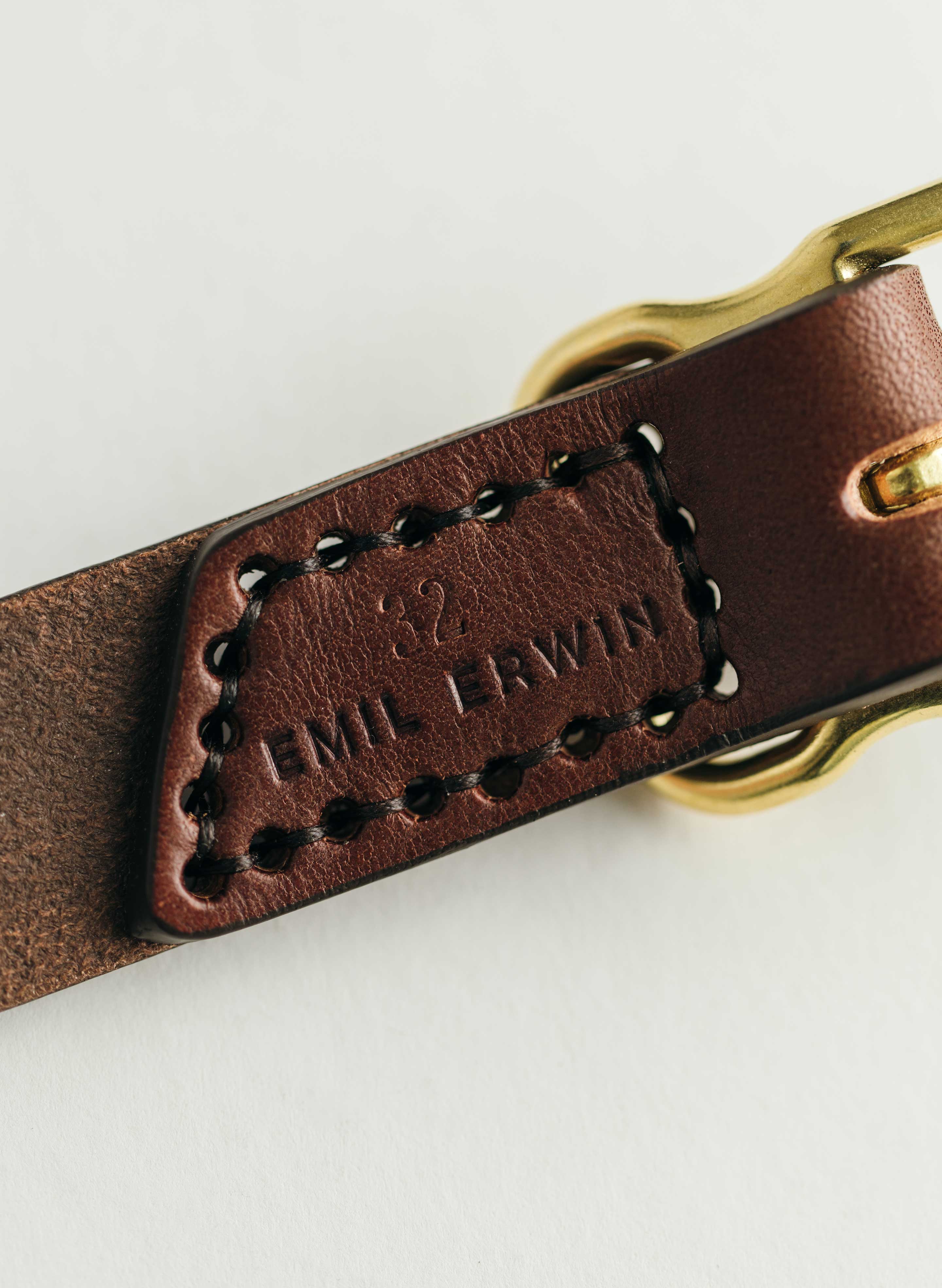 emil erwin narrow signature belt in walnut - Image 4
