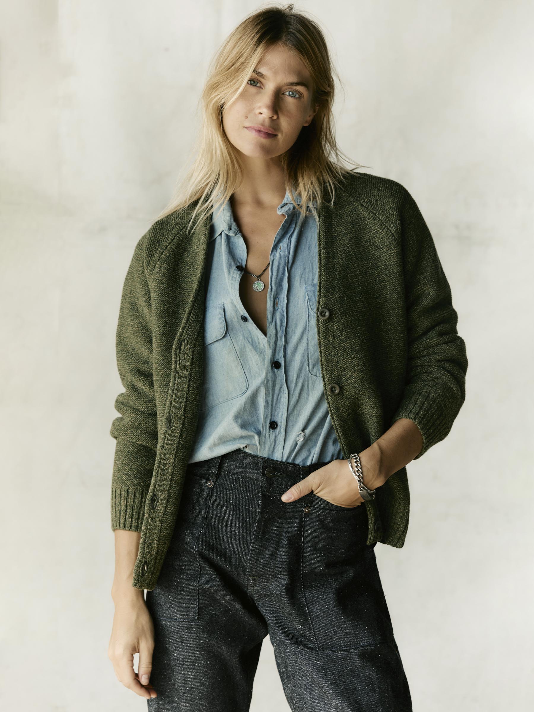 evie cardigan in sage - Image 3