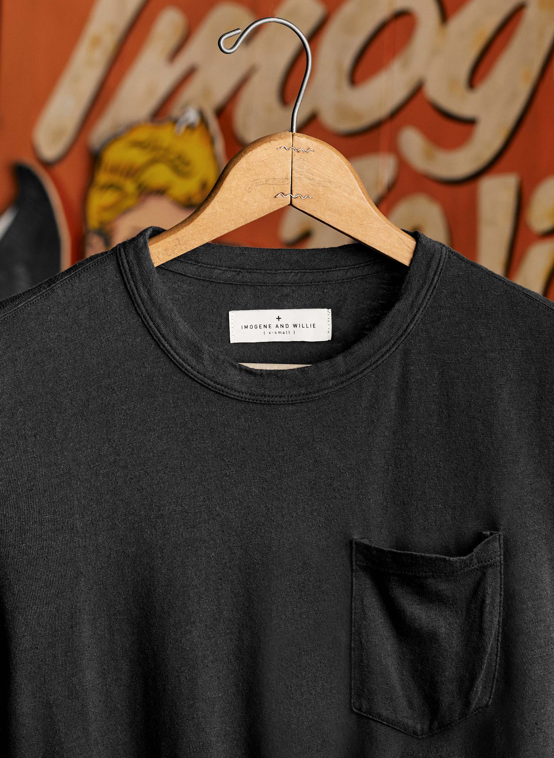 faded black knit pocket tee - Image 5