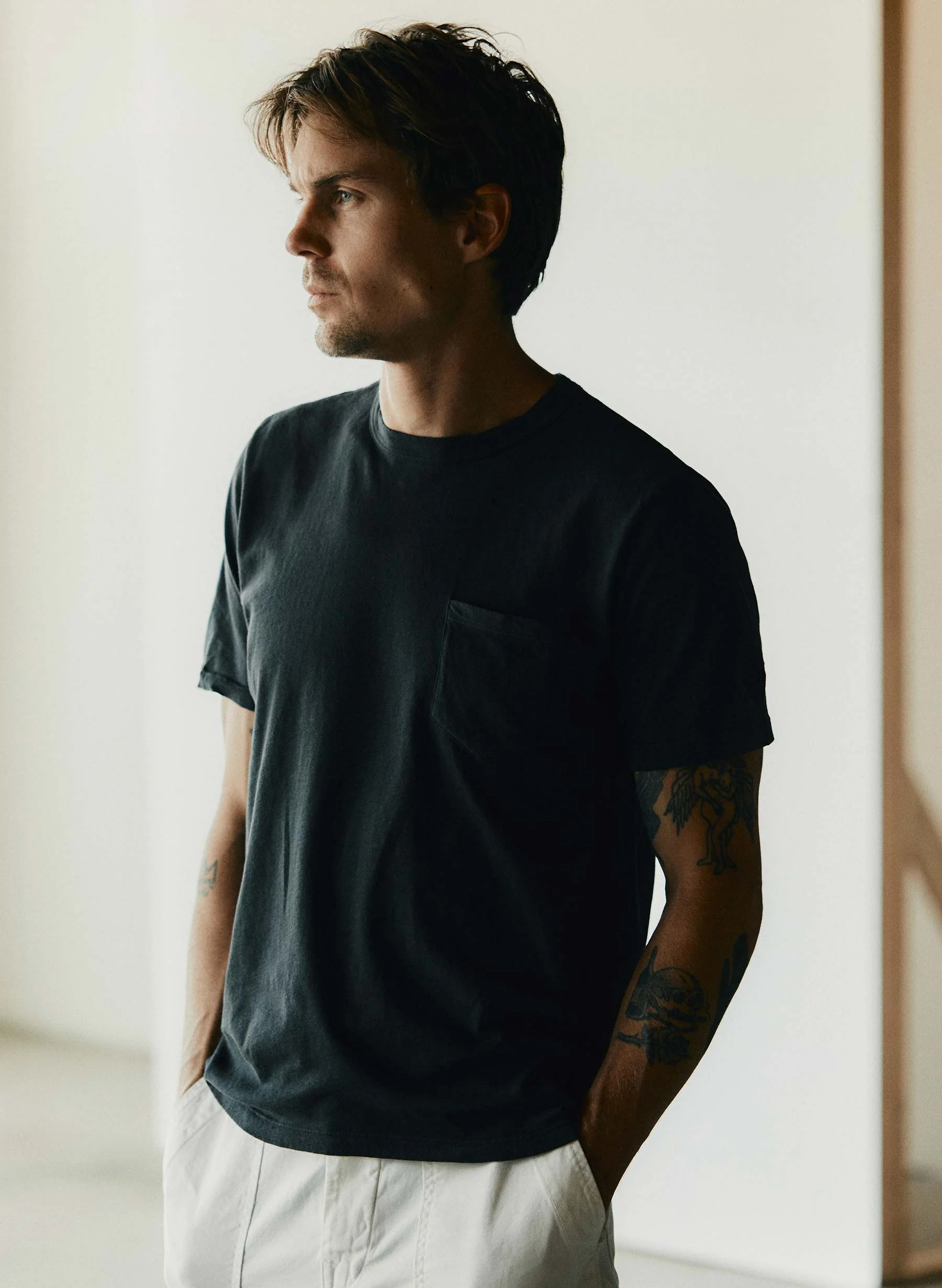 faded black knit pocket tee - Image 6