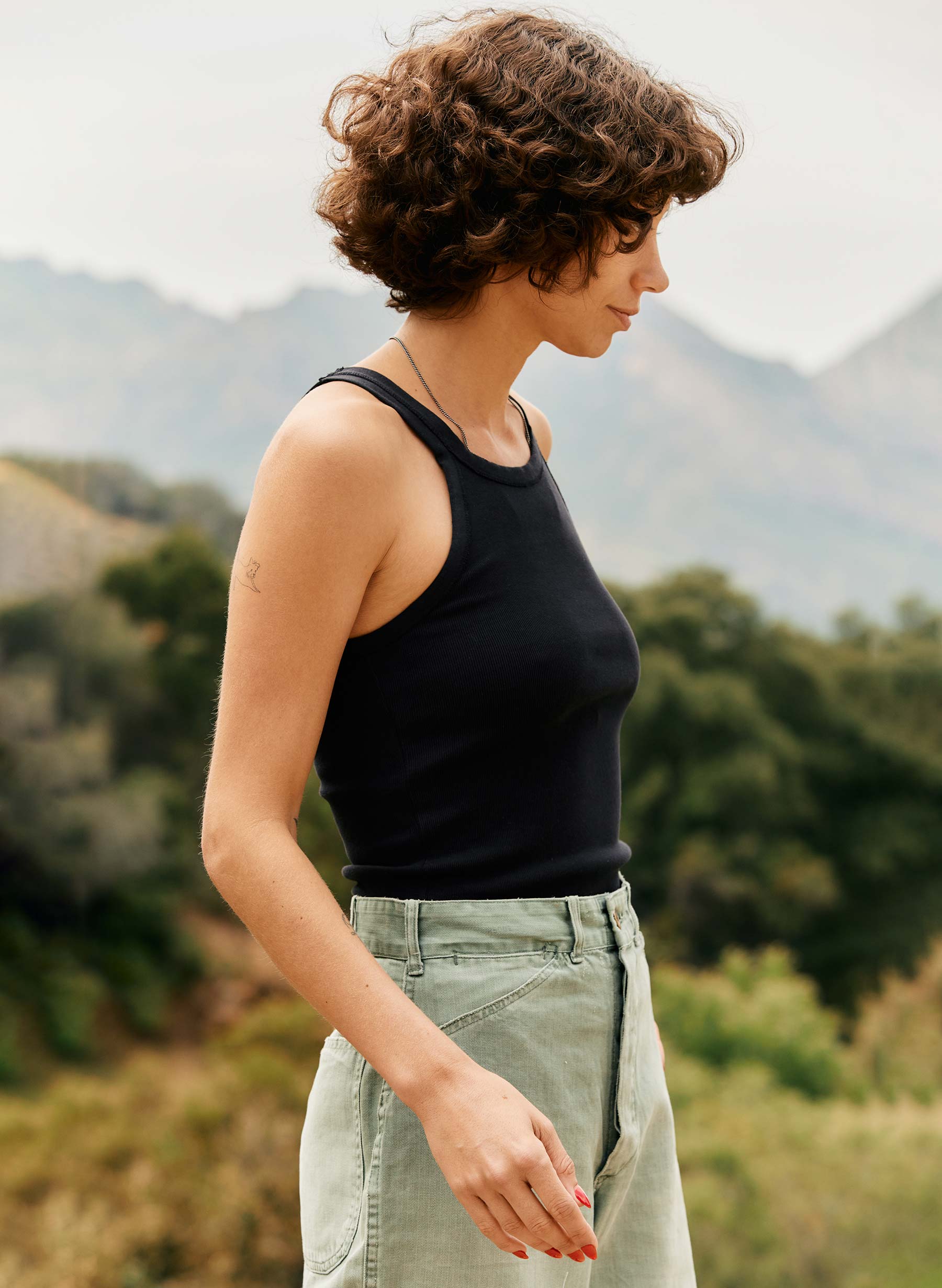 faded black ribbed racerback tank - Image 4
