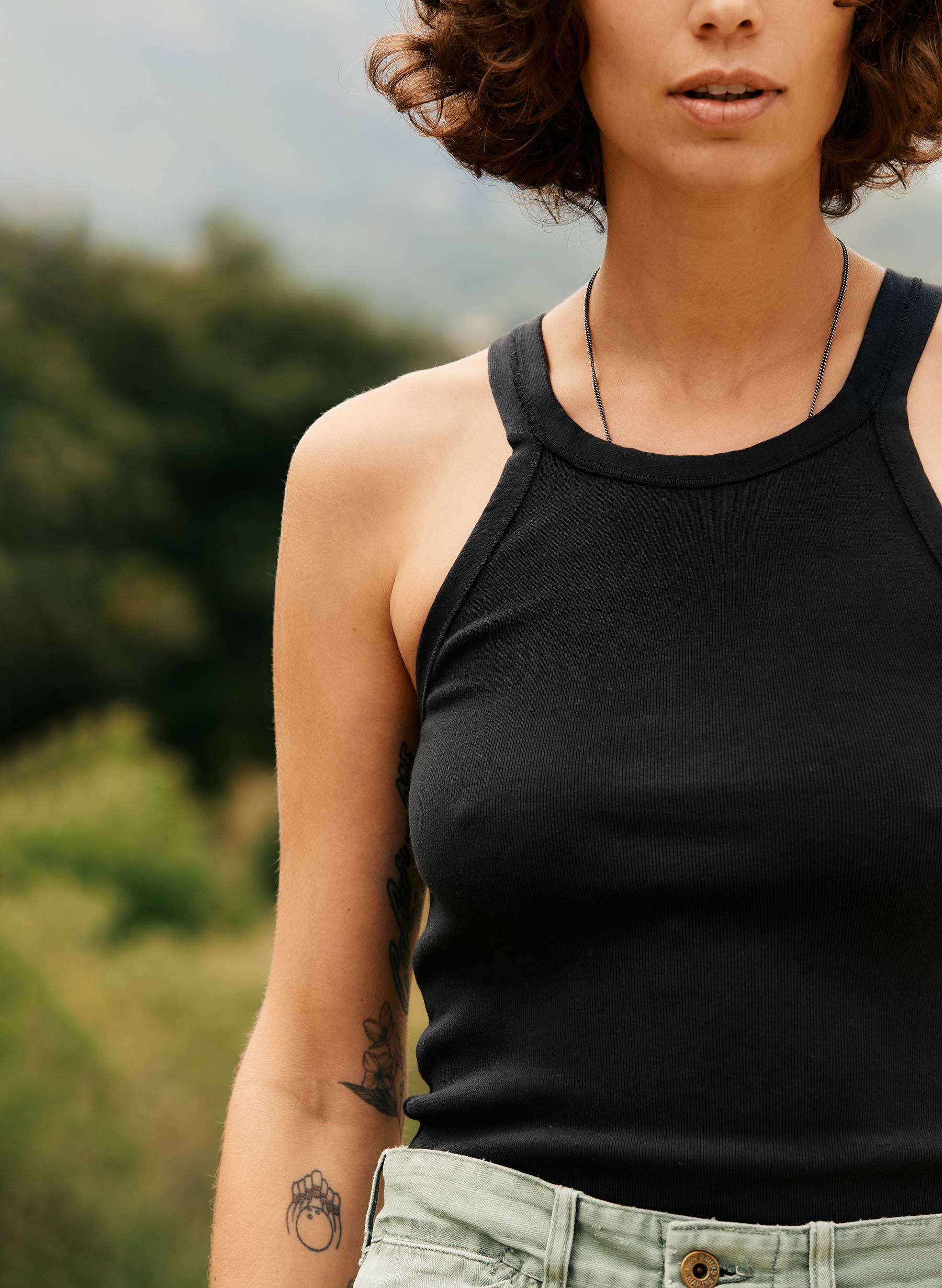 faded black ribbed racerback tank - Image 9