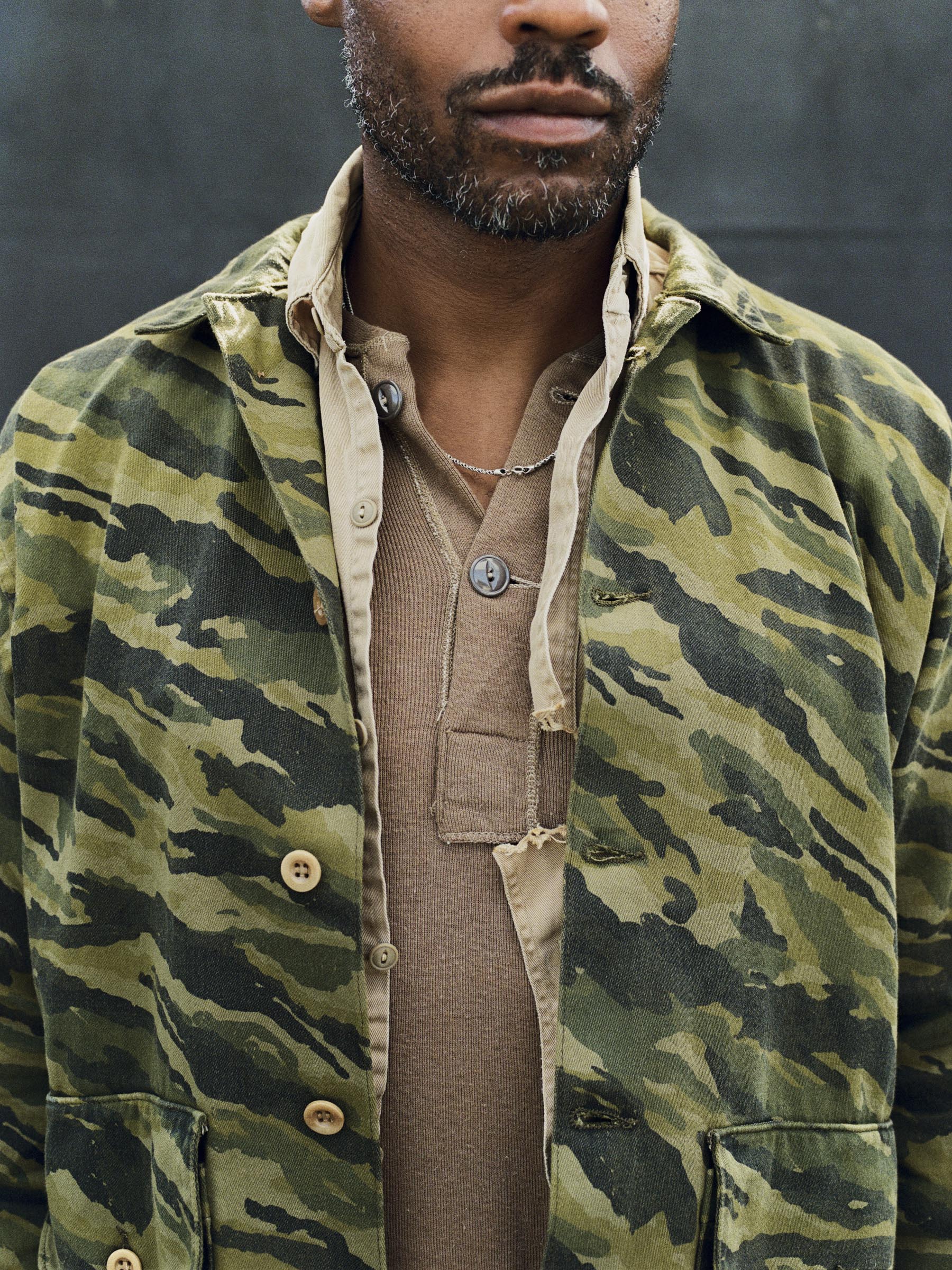 fatigue jacket in brushstroke camo - Image 9