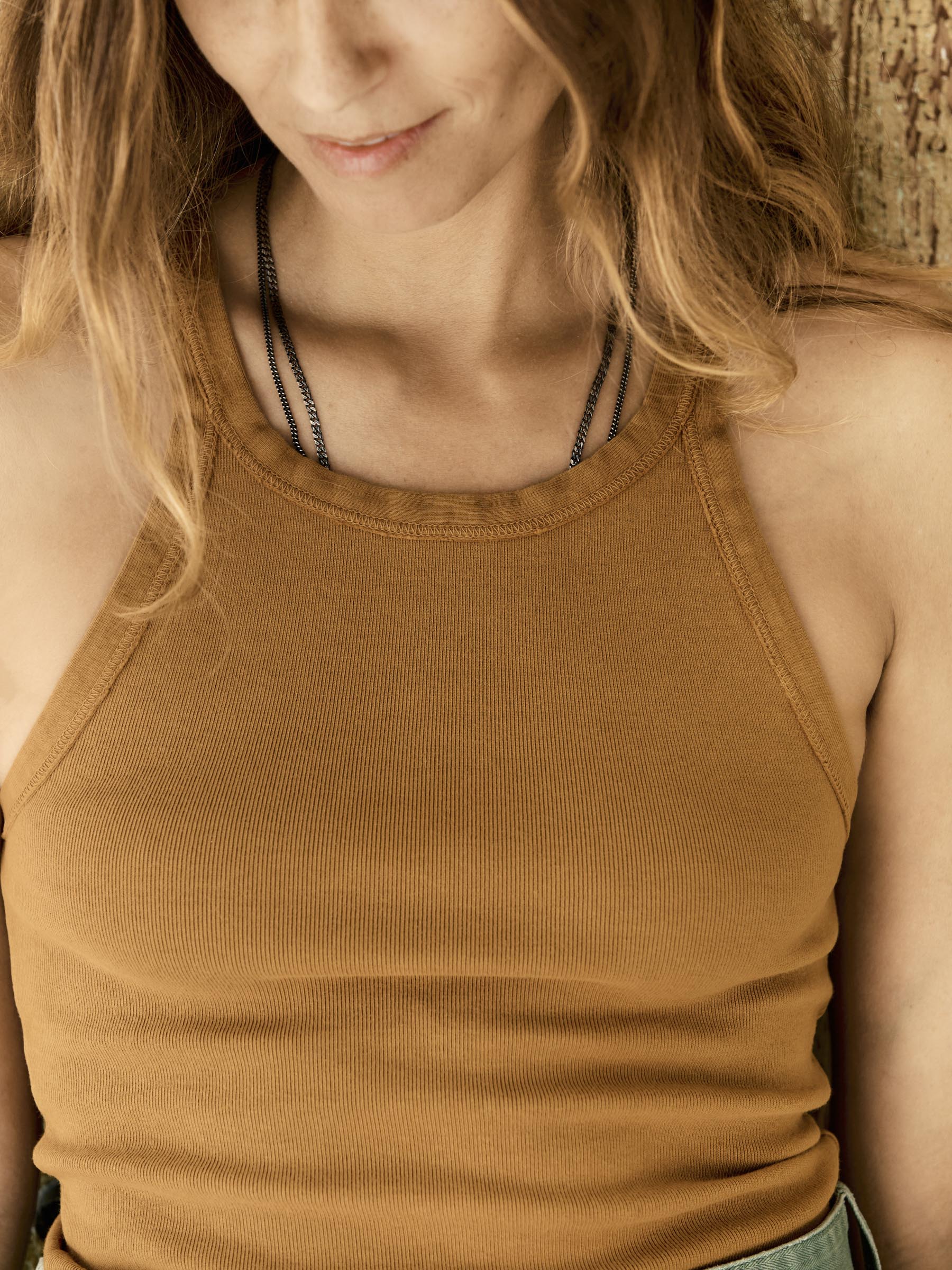 field brown ribbed racerback tank - Image 6