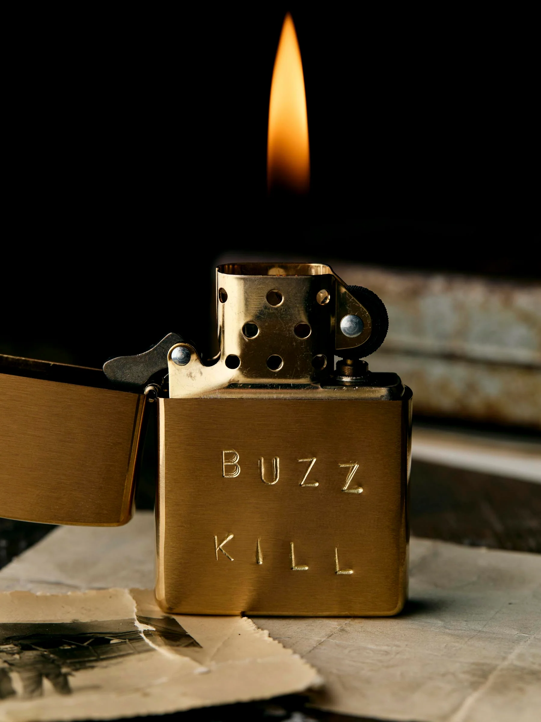 hand stamped “buzz kill” zippo - Image 4