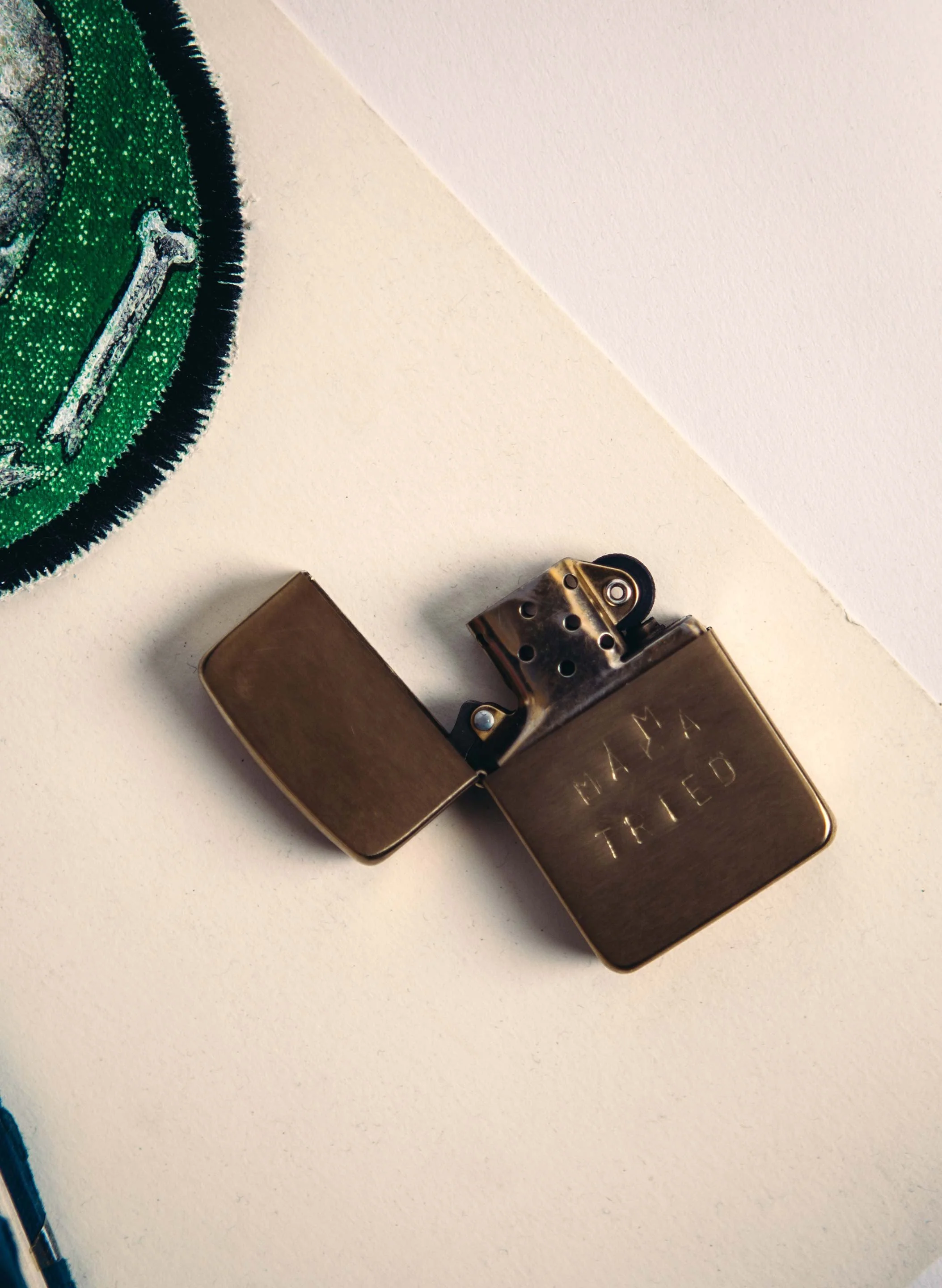 hand stamped "mama tried" zippo - Image 6