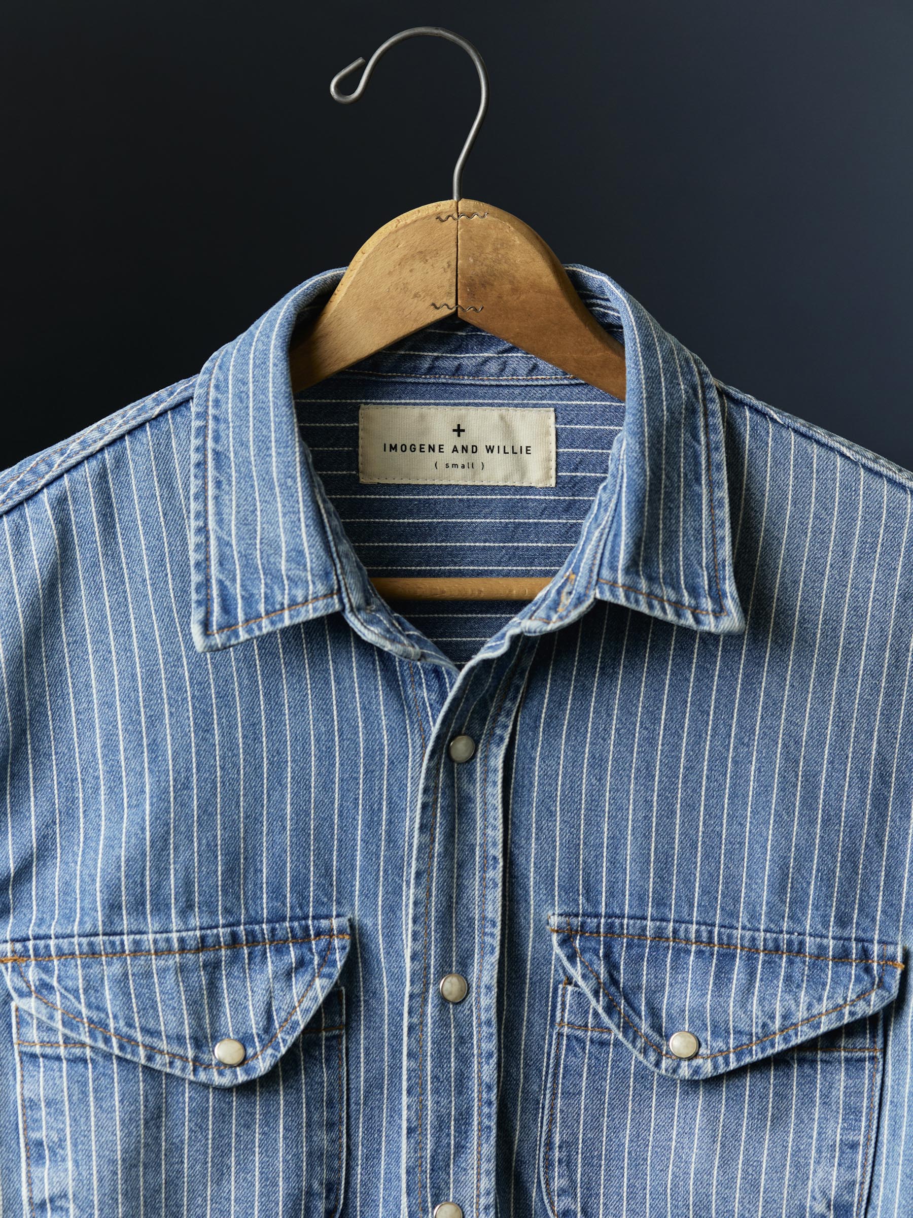 hayes indigo stripe pearl snap - Image 5