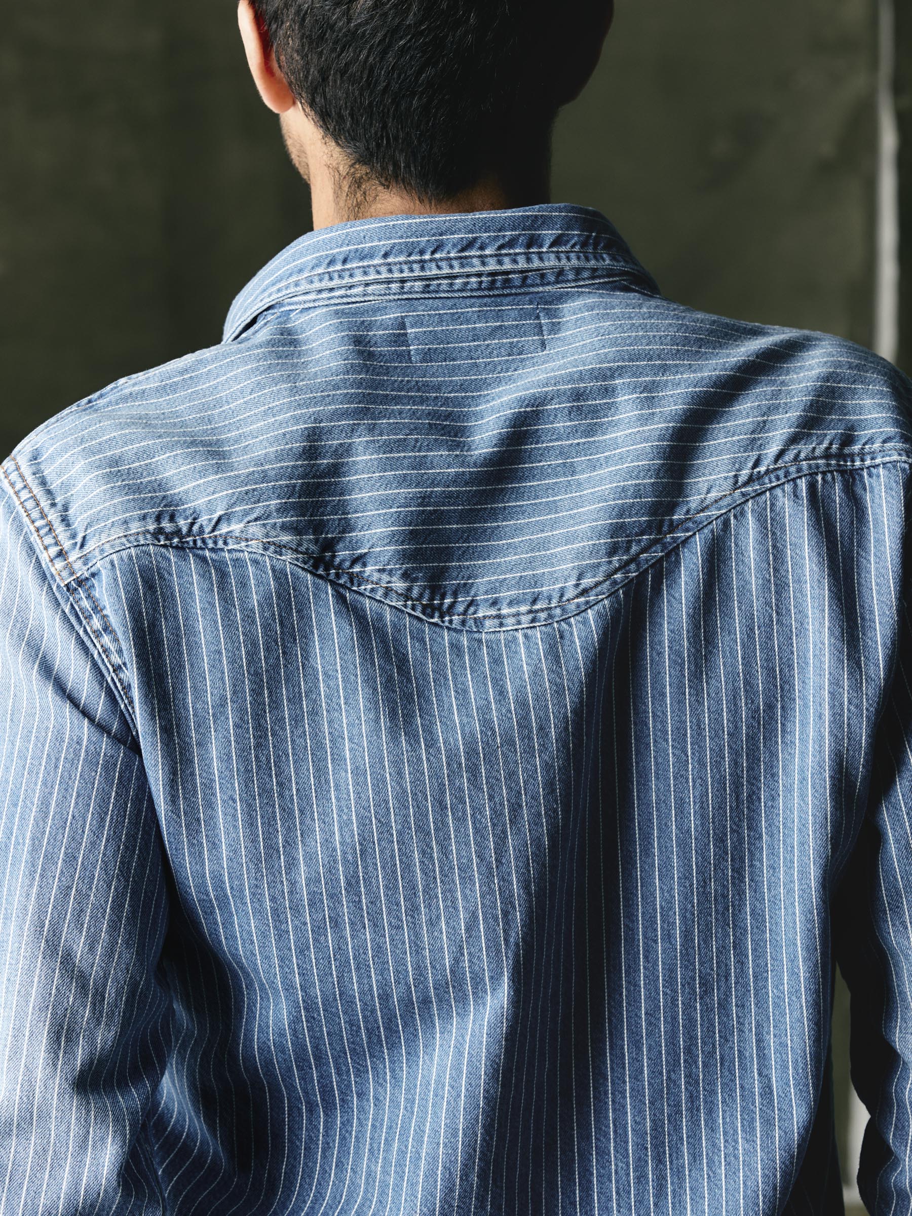 hayes indigo stripe pearl snap - Image 6
