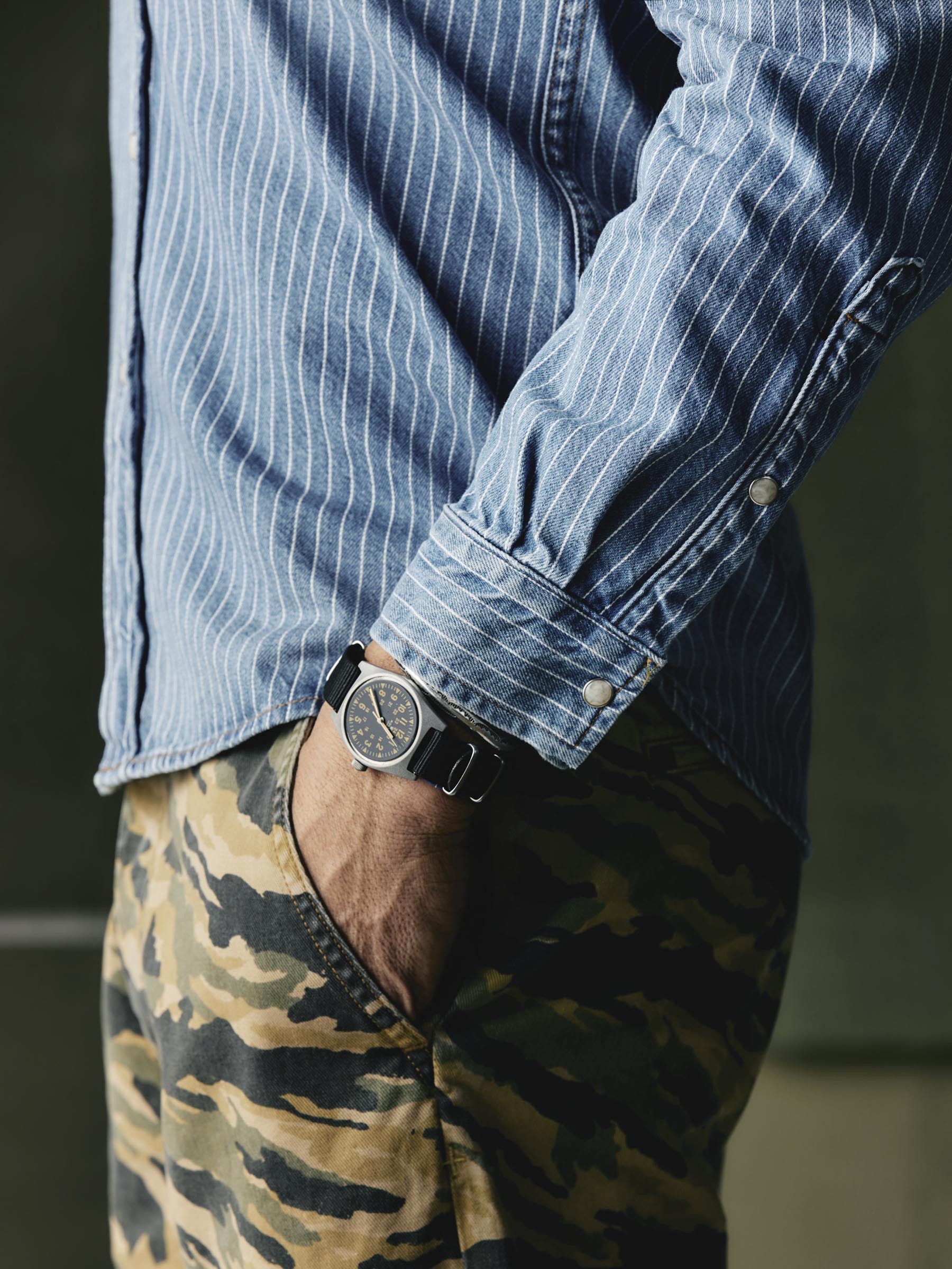 hayes indigo stripe pearl snap - Image 9