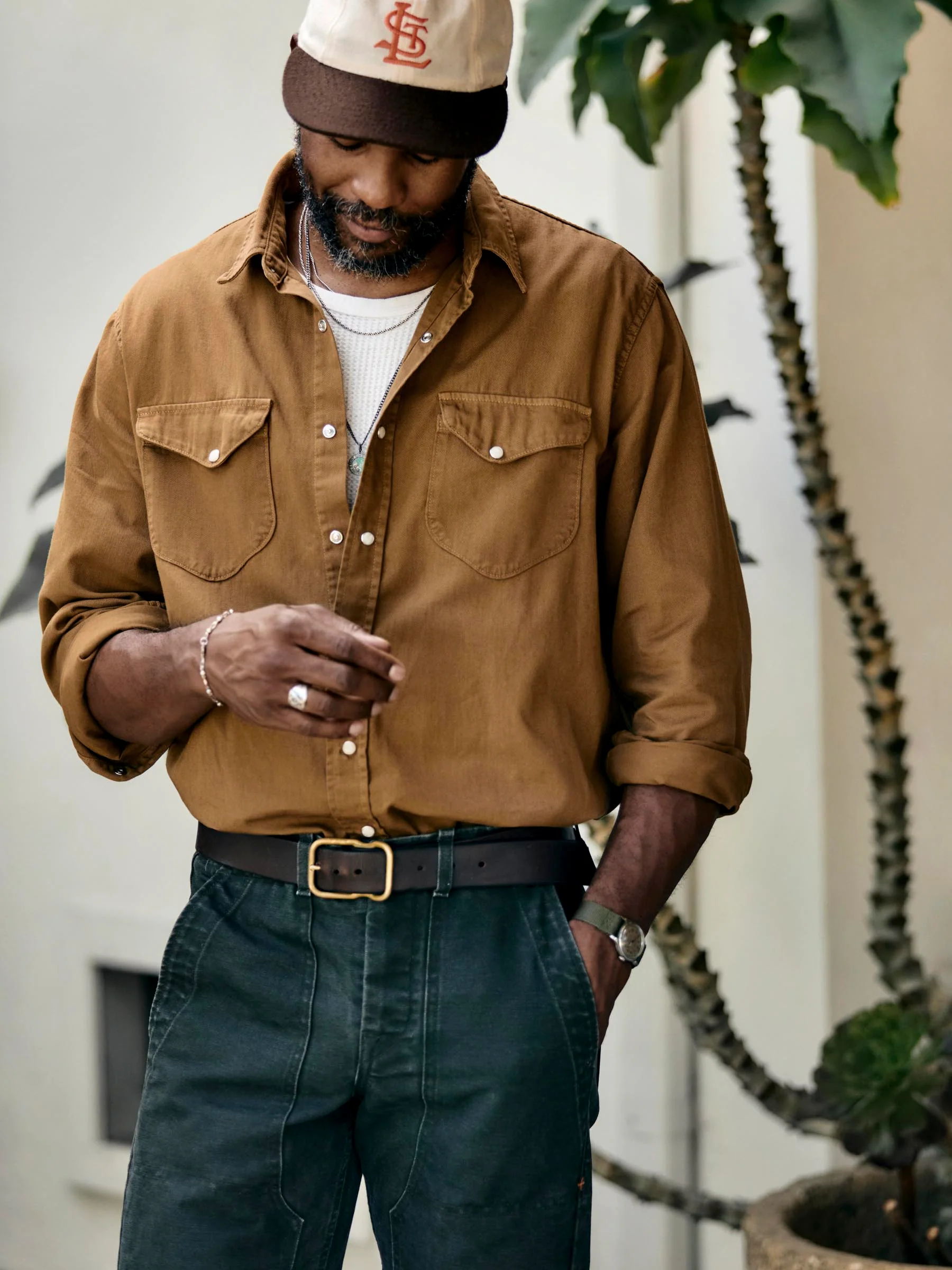 hayes pearl snap in whisper twill - Image 6