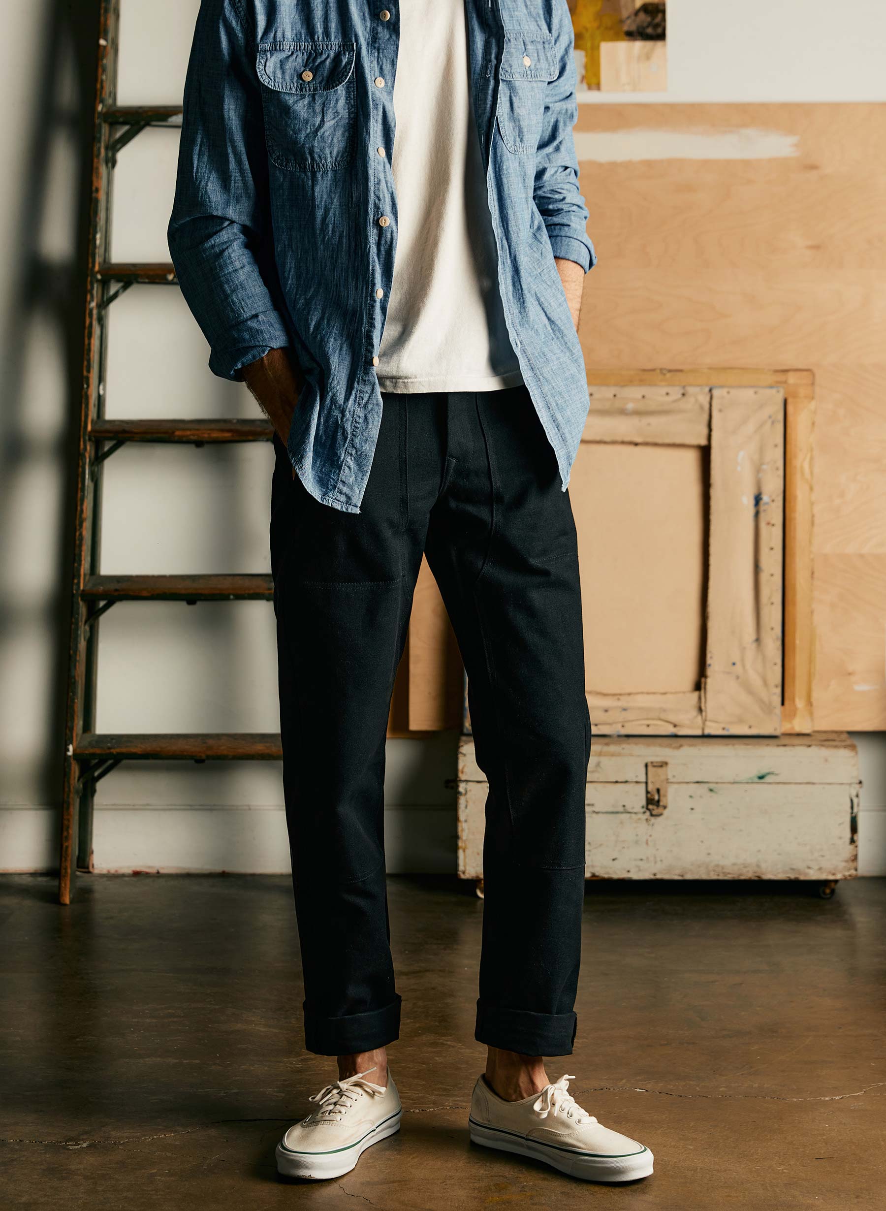 hencye canvas workpant in black - Image 10