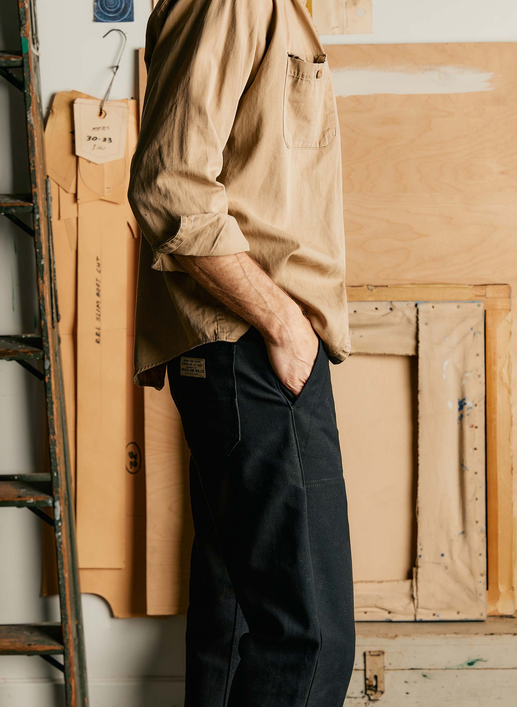 hencye canvas workpant in black - Image 8