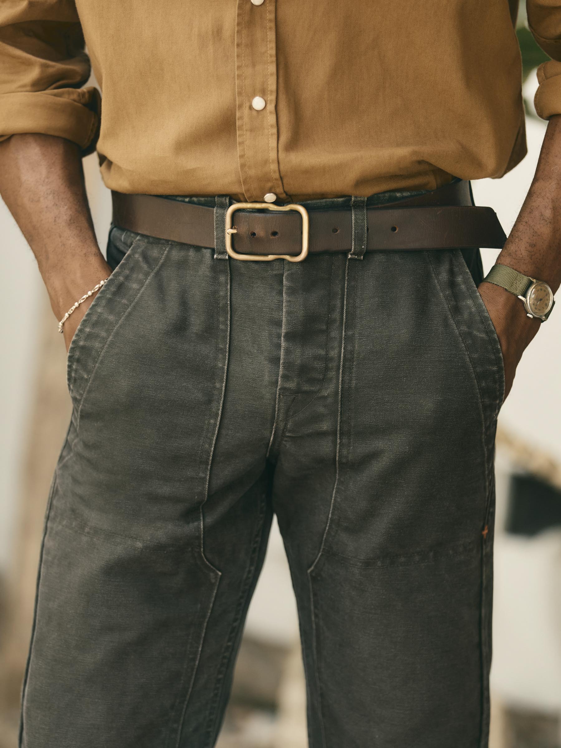 hencye canvas workpant in washed slate - Image 5