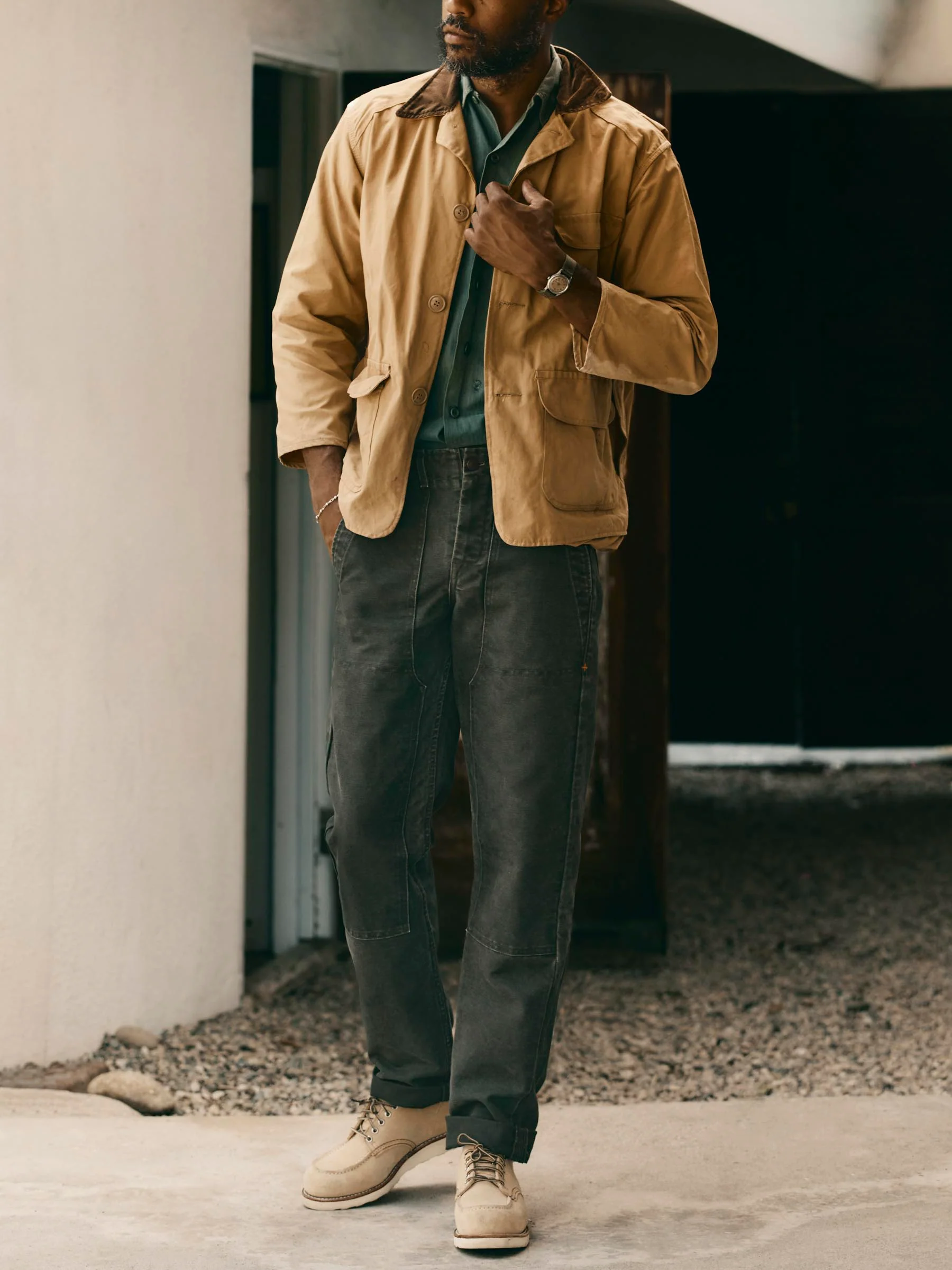 hencye canvas workpant in washed slate - Image 7