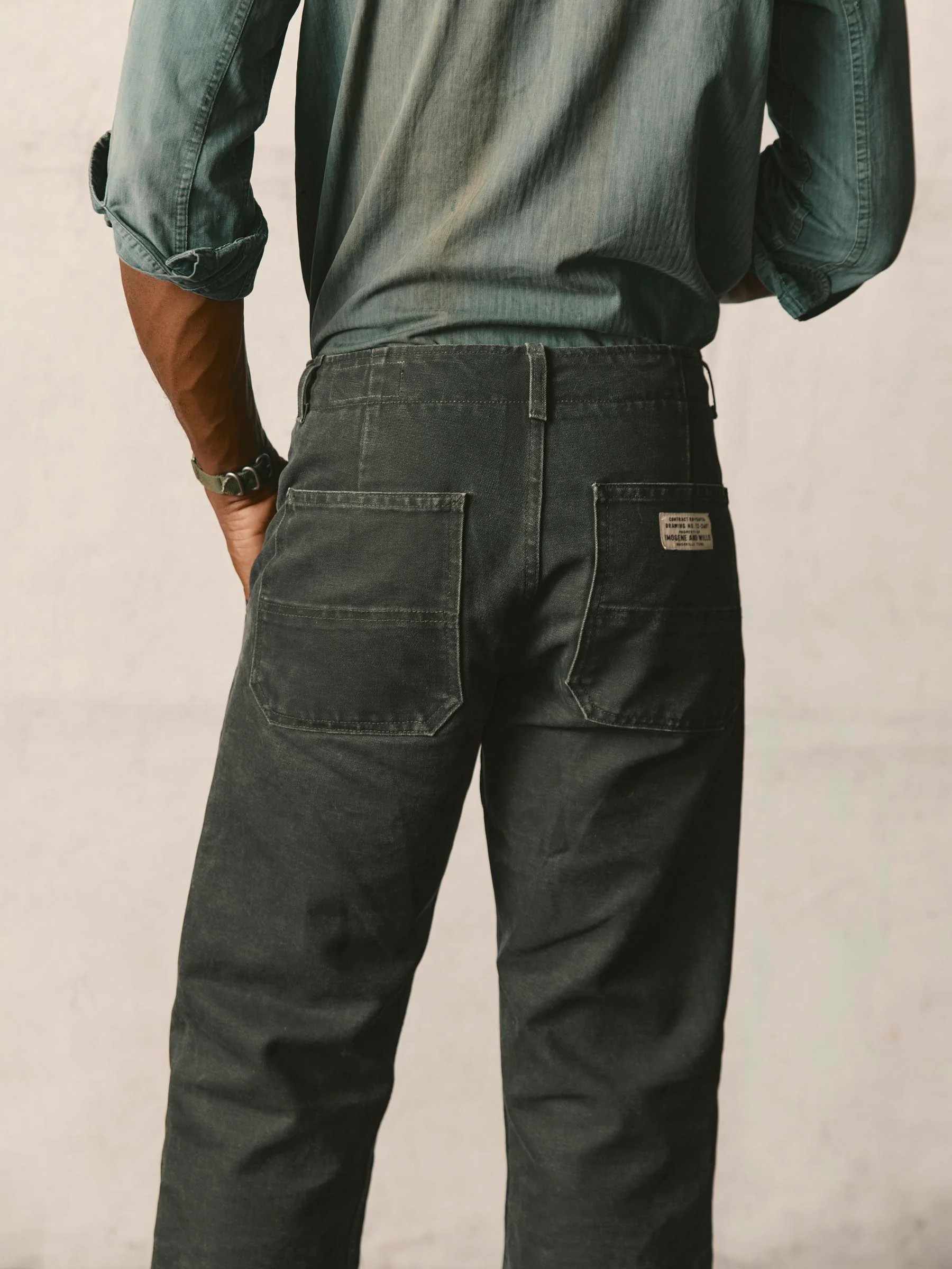hencye canvas workpant in washed slate - Image 9