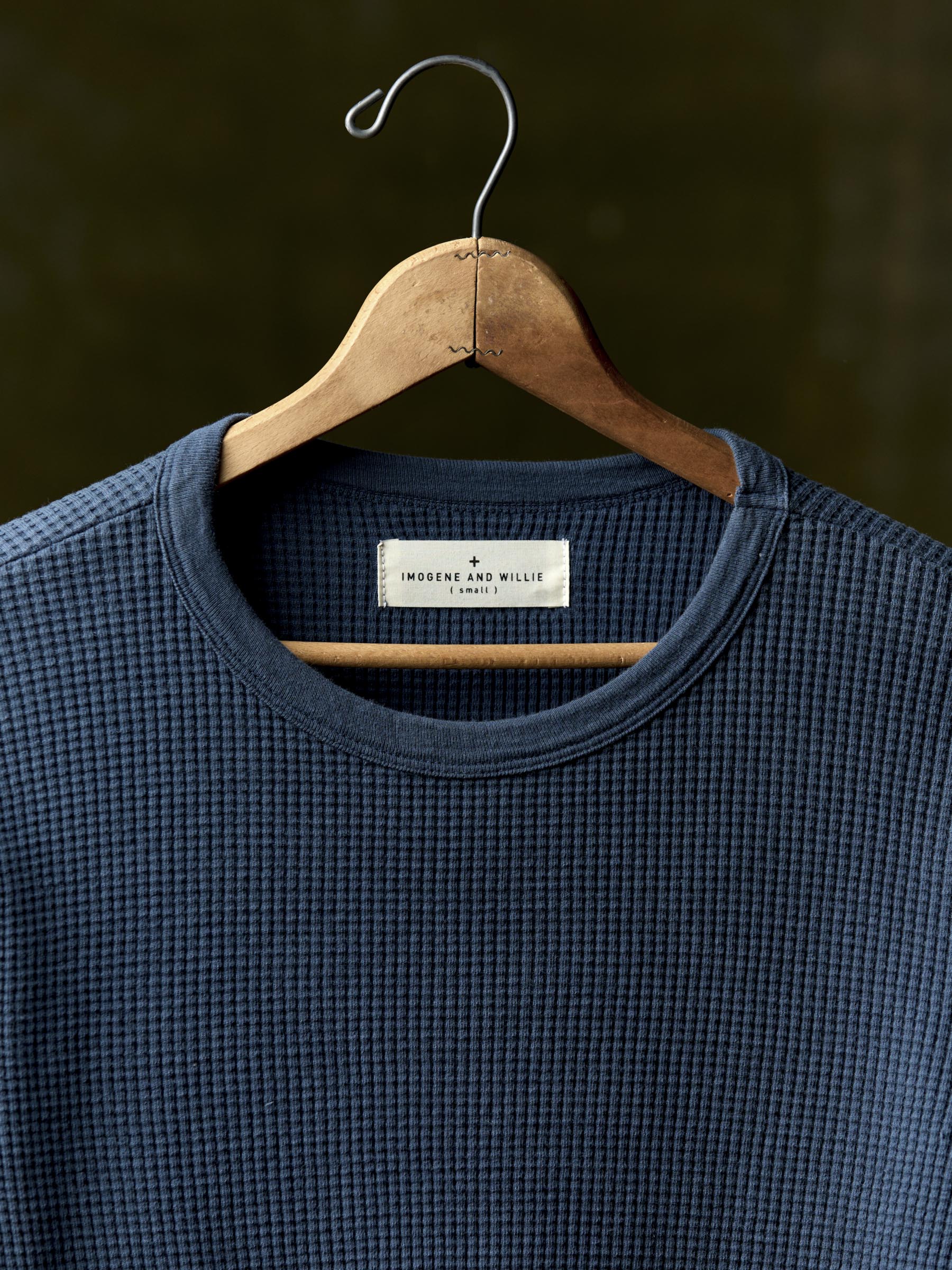 long sleeve thermal crew in steel blue - Image 2
