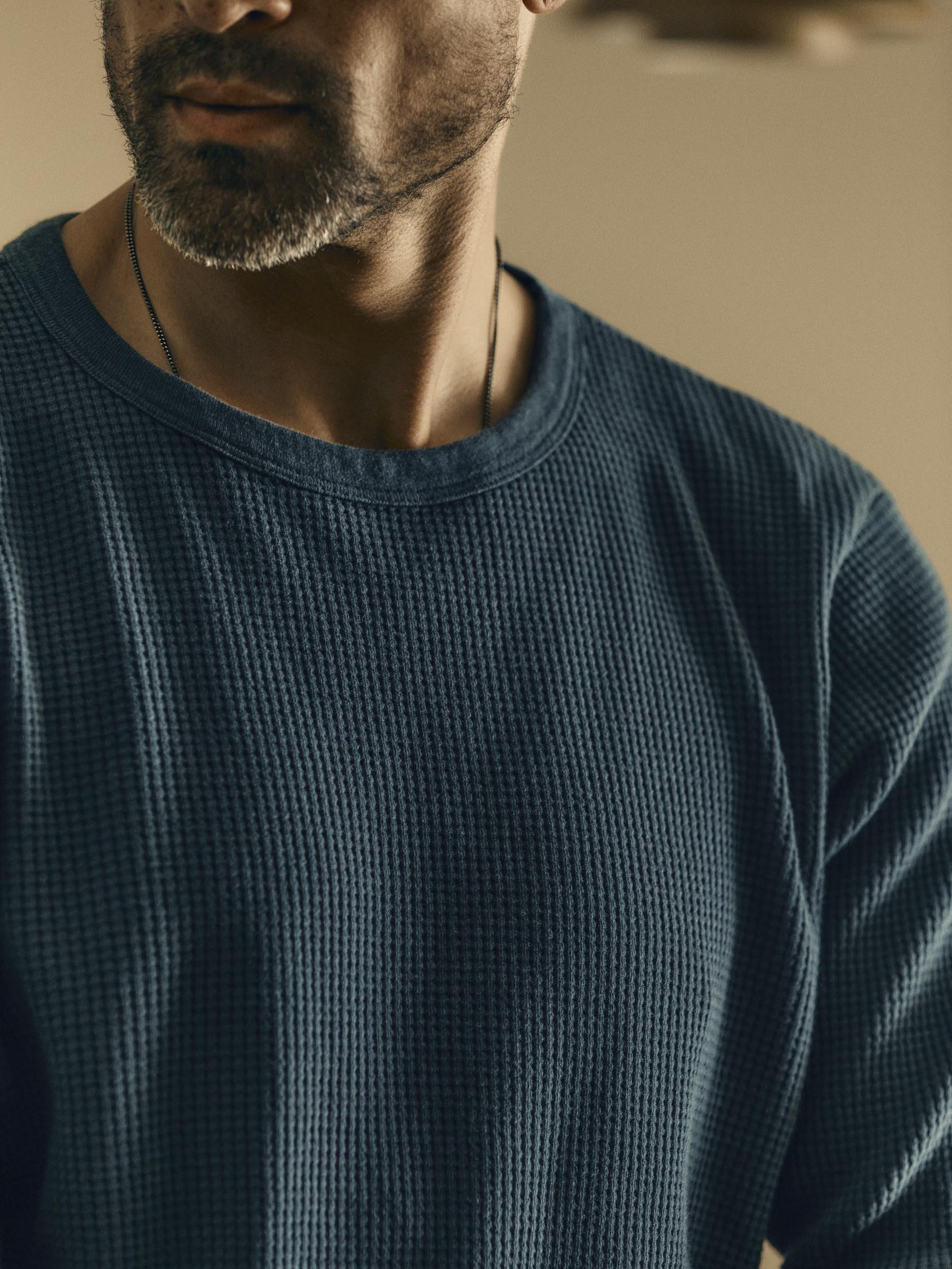 long sleeve thermal crew in steel blue - Image 3