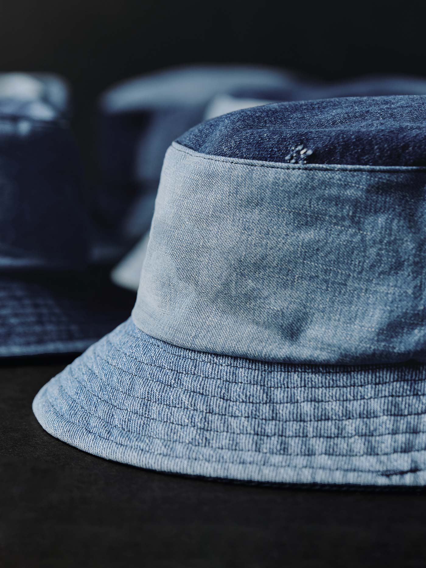 love fades recycled denim bucket hat - Image 2