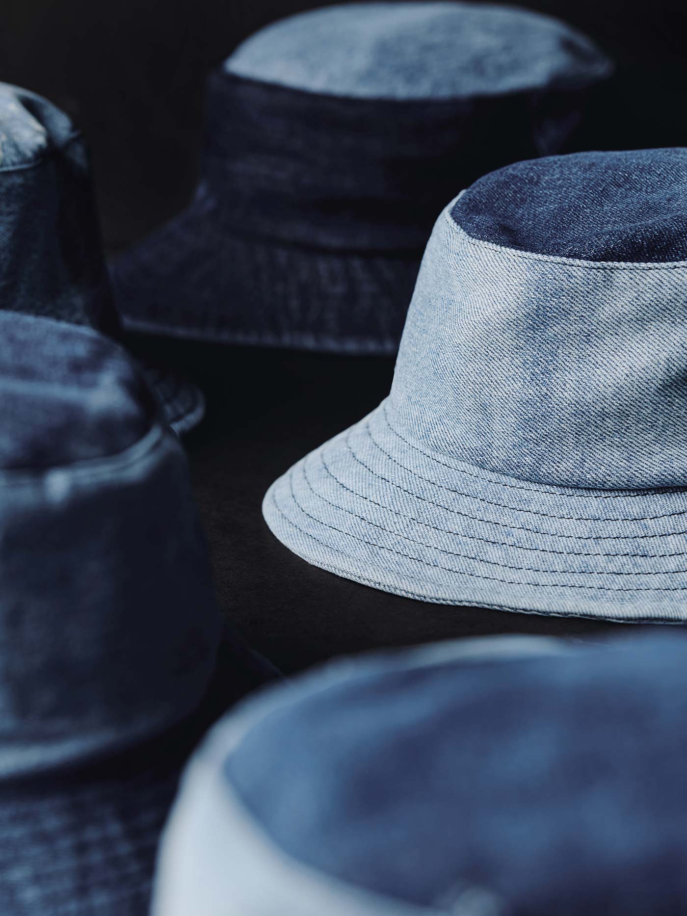 love fades recycled denim bucket hat - Image 5