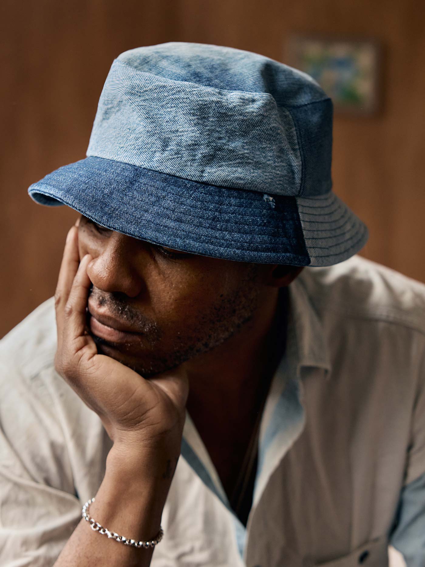 love fades recycled denim bucket hat - Image 6