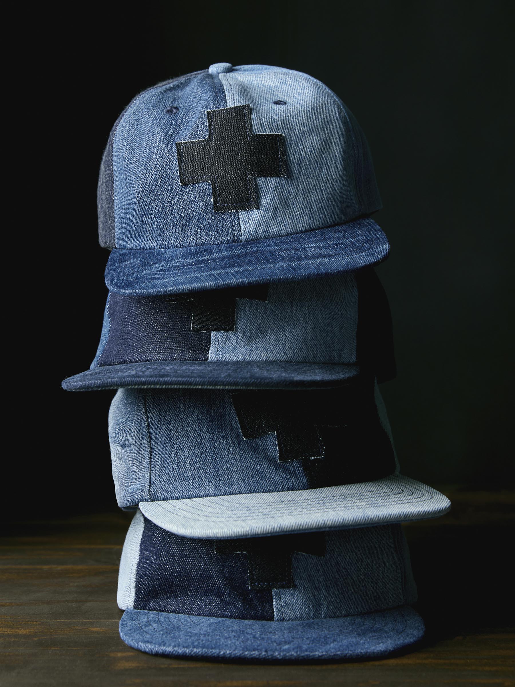 love fades recycled denim "plus" cap - Image 7