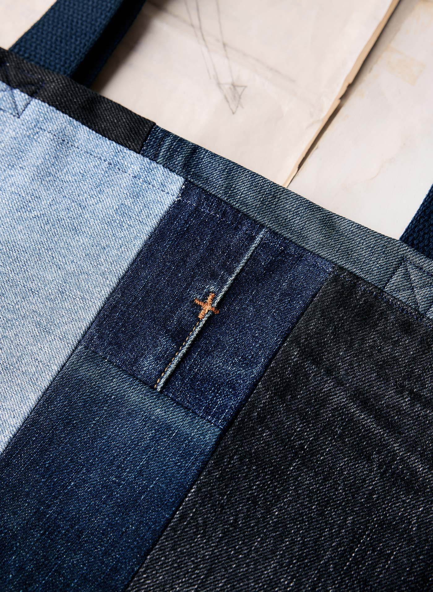love fades recycled denim tote - Image 2