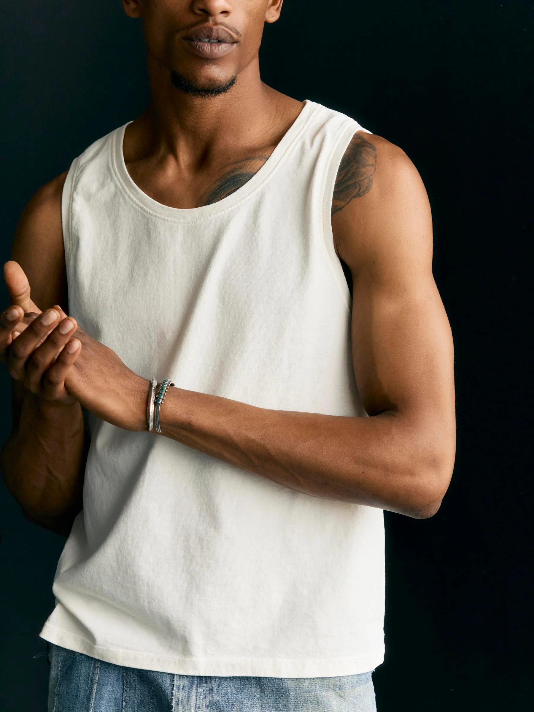 midweight box tank in vintage white - Image 5
