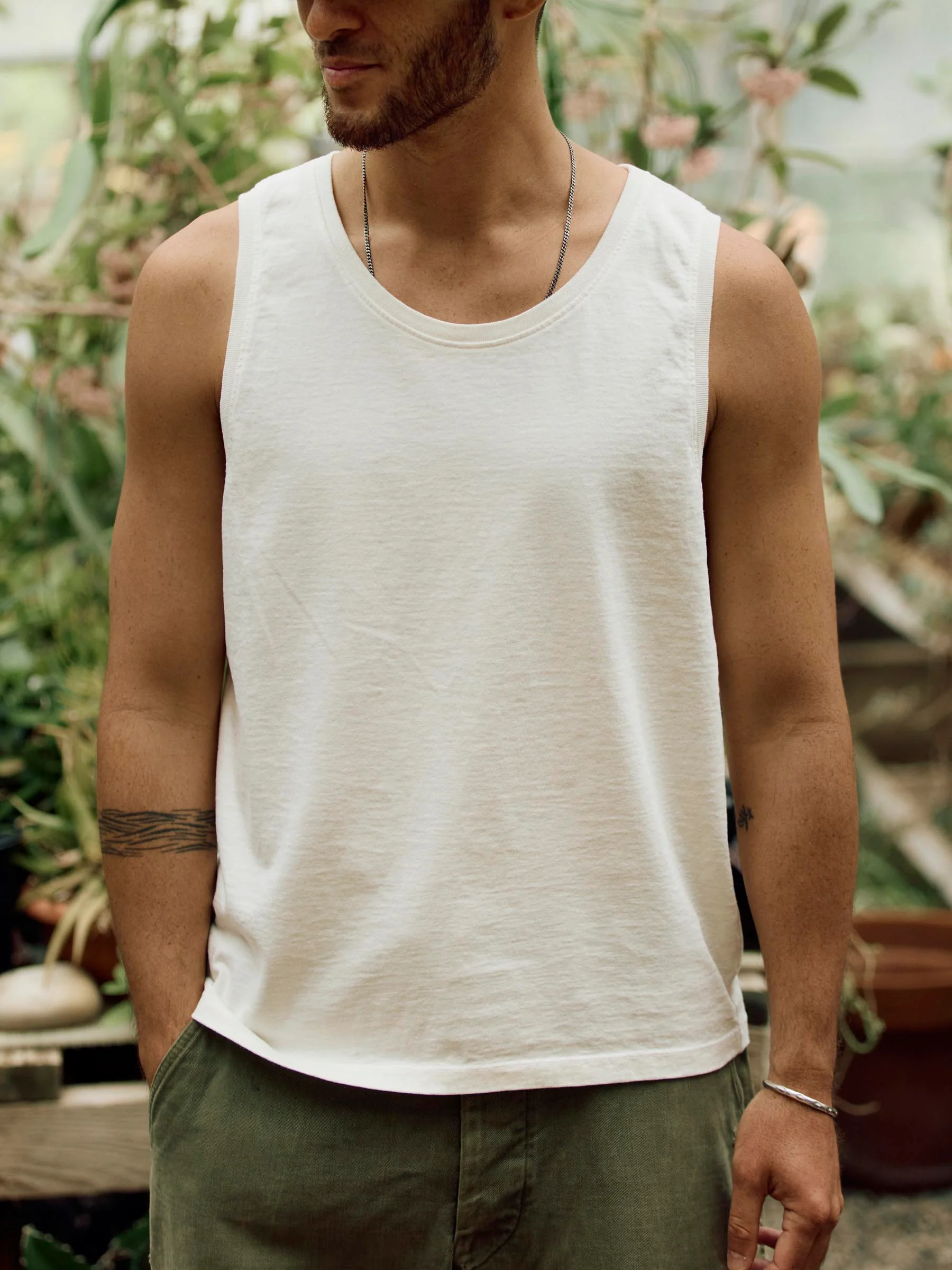 midweight box tank in vintage white - Image 6
