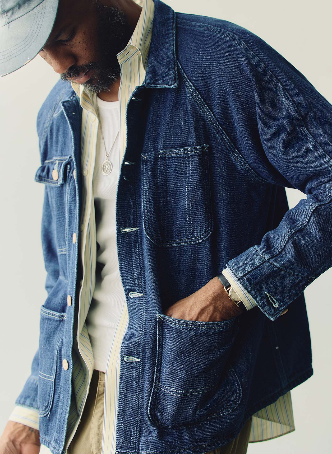 mill valley raglan jacket in indigo - Image 8