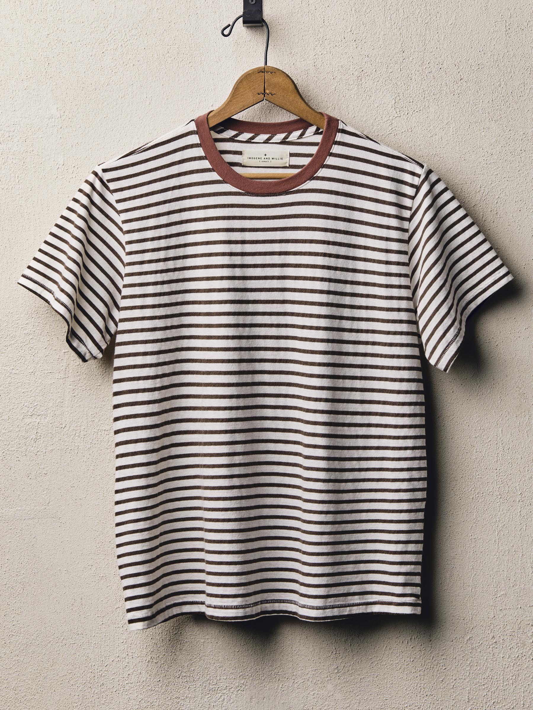 novel knit crew in brown stripe - Image 2